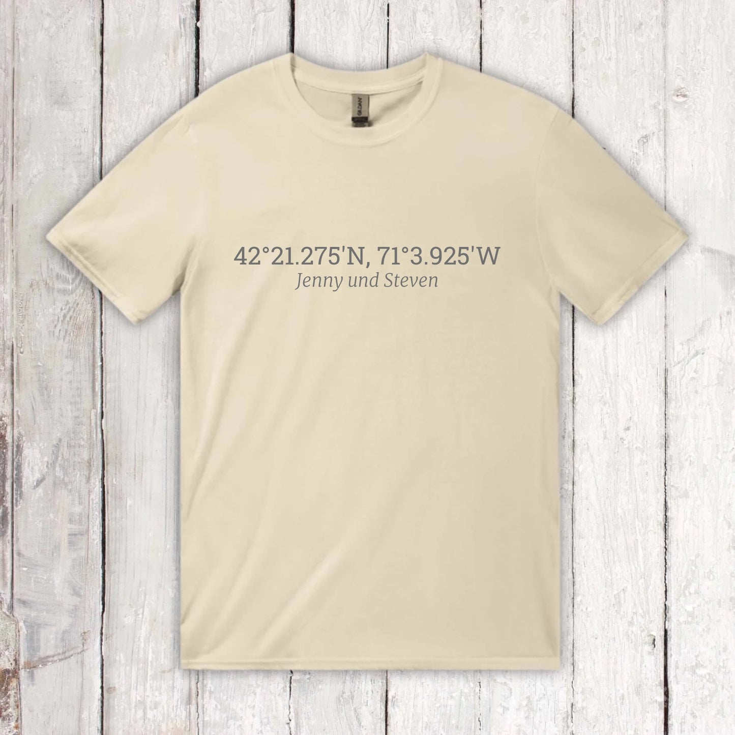 eure gemeinsamen Koordinaten - individuelles T-Shirt | Personalize Palace