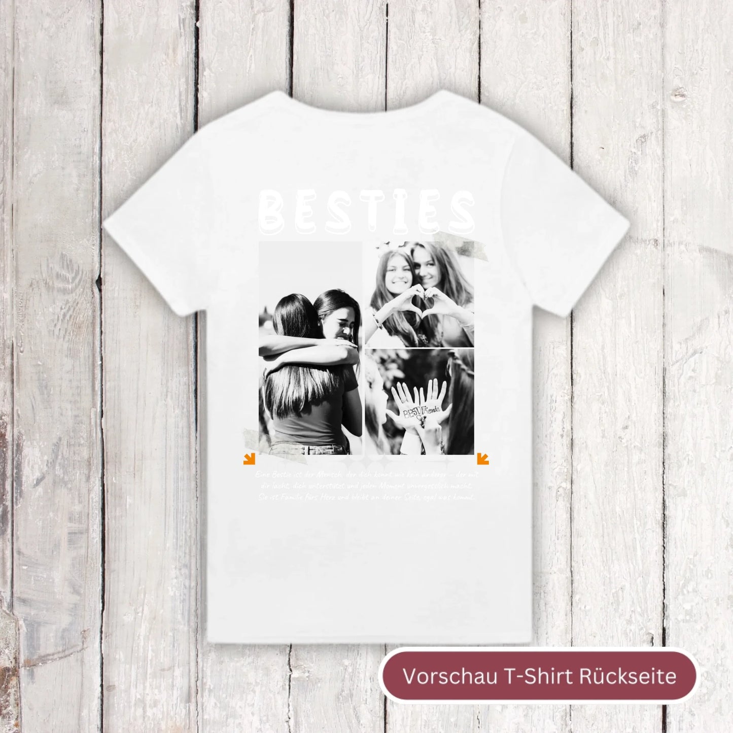 BESTIES mit bis zu 3 Fotos - individuelles Bestie T-Shirt | Personalize Palace