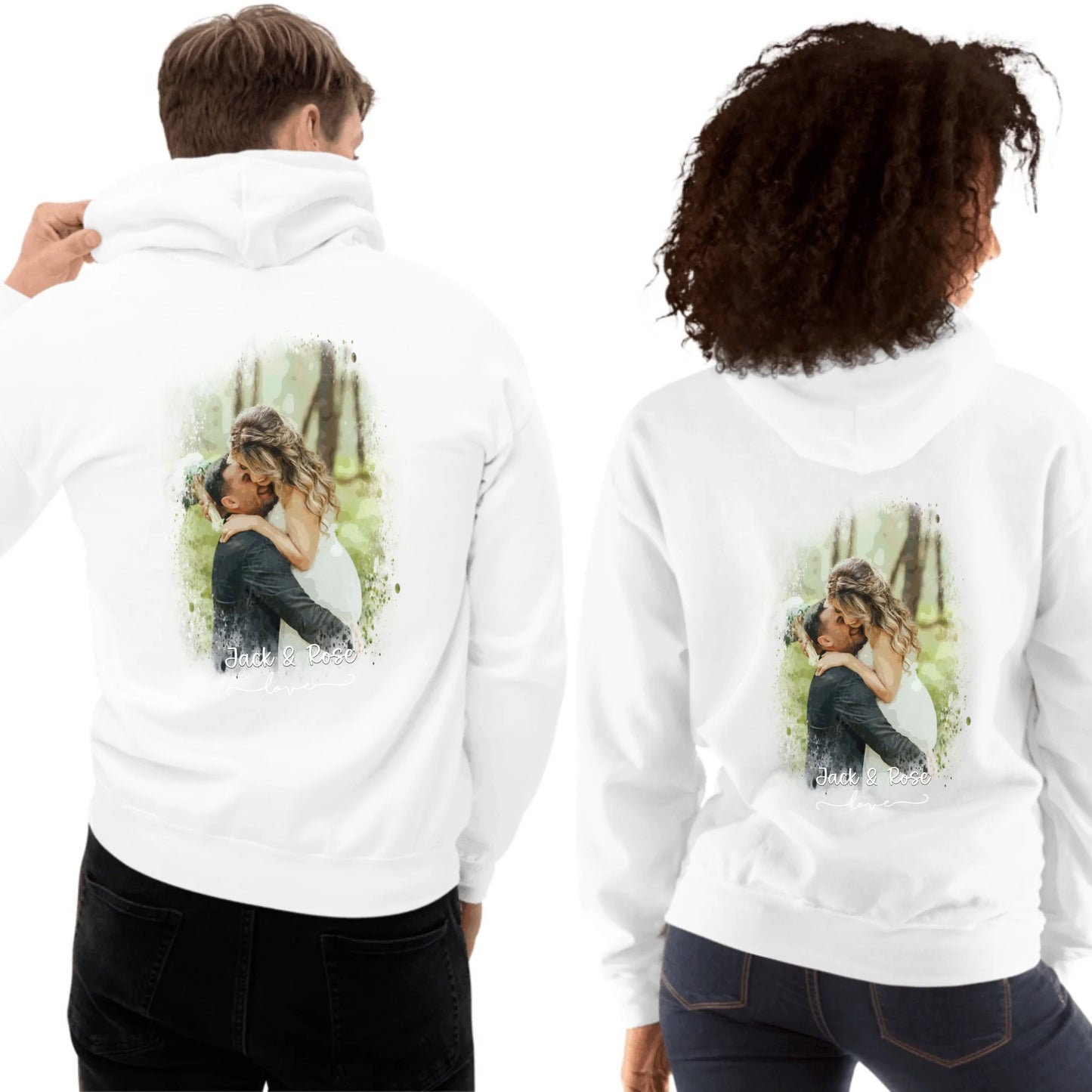 Foto in Wasserfarben/Aquarell - individueller Hoodie | Personalize Palace