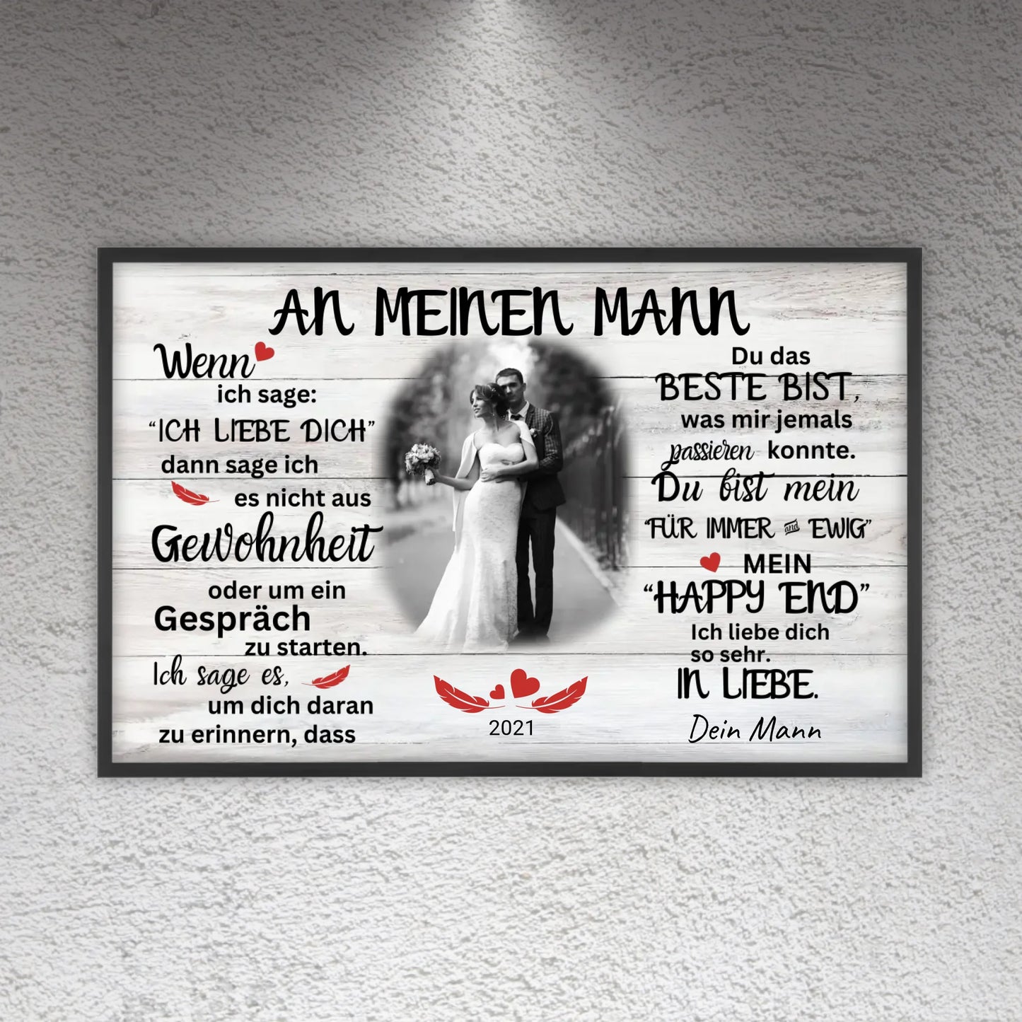 Mein Happy End (an sie oder ihn) - Paar Poster mit Rahmen | Personalize Palace