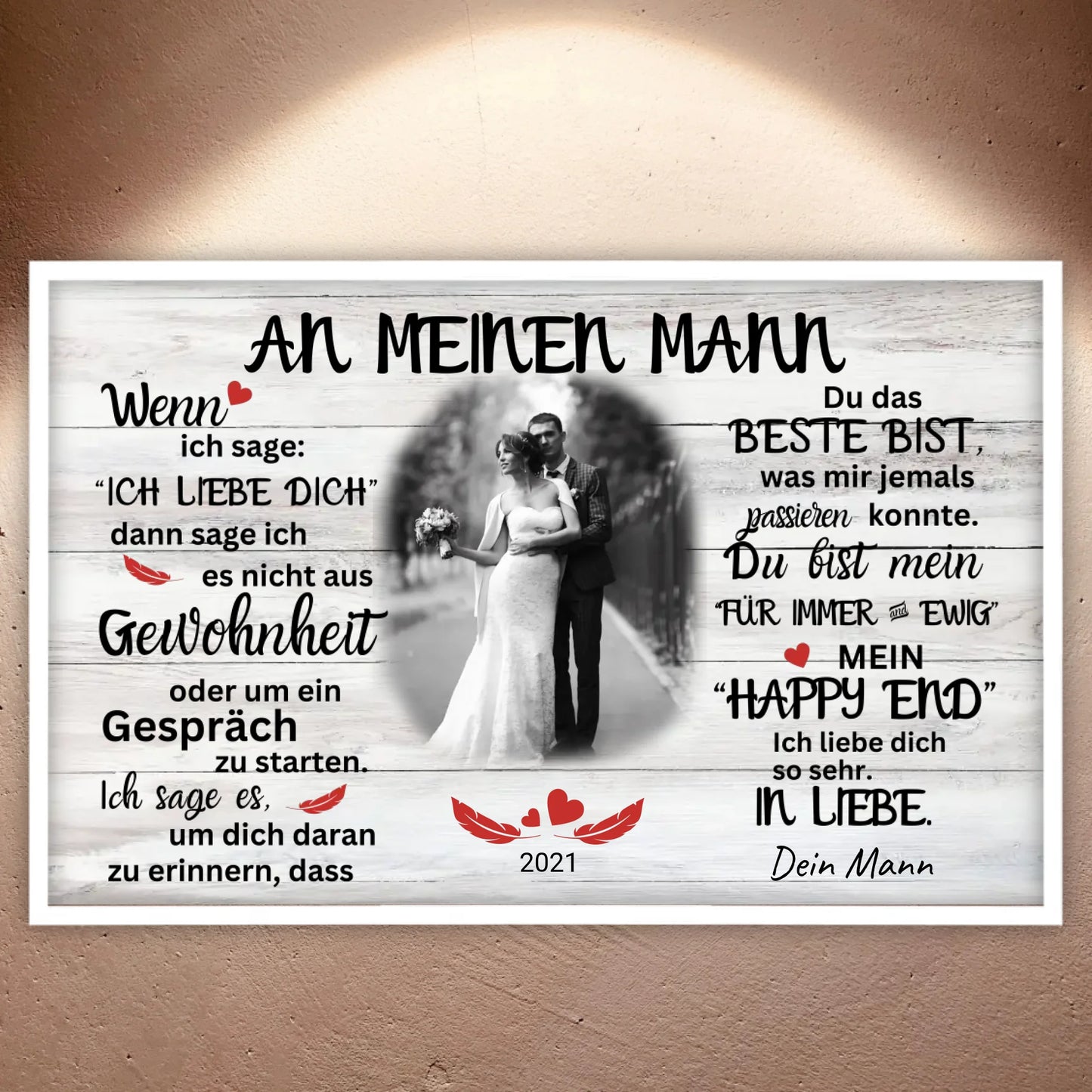 Mein Happy End (an sie oder ihn) - Paar Poster mit Rahmen | Personalize Palace
