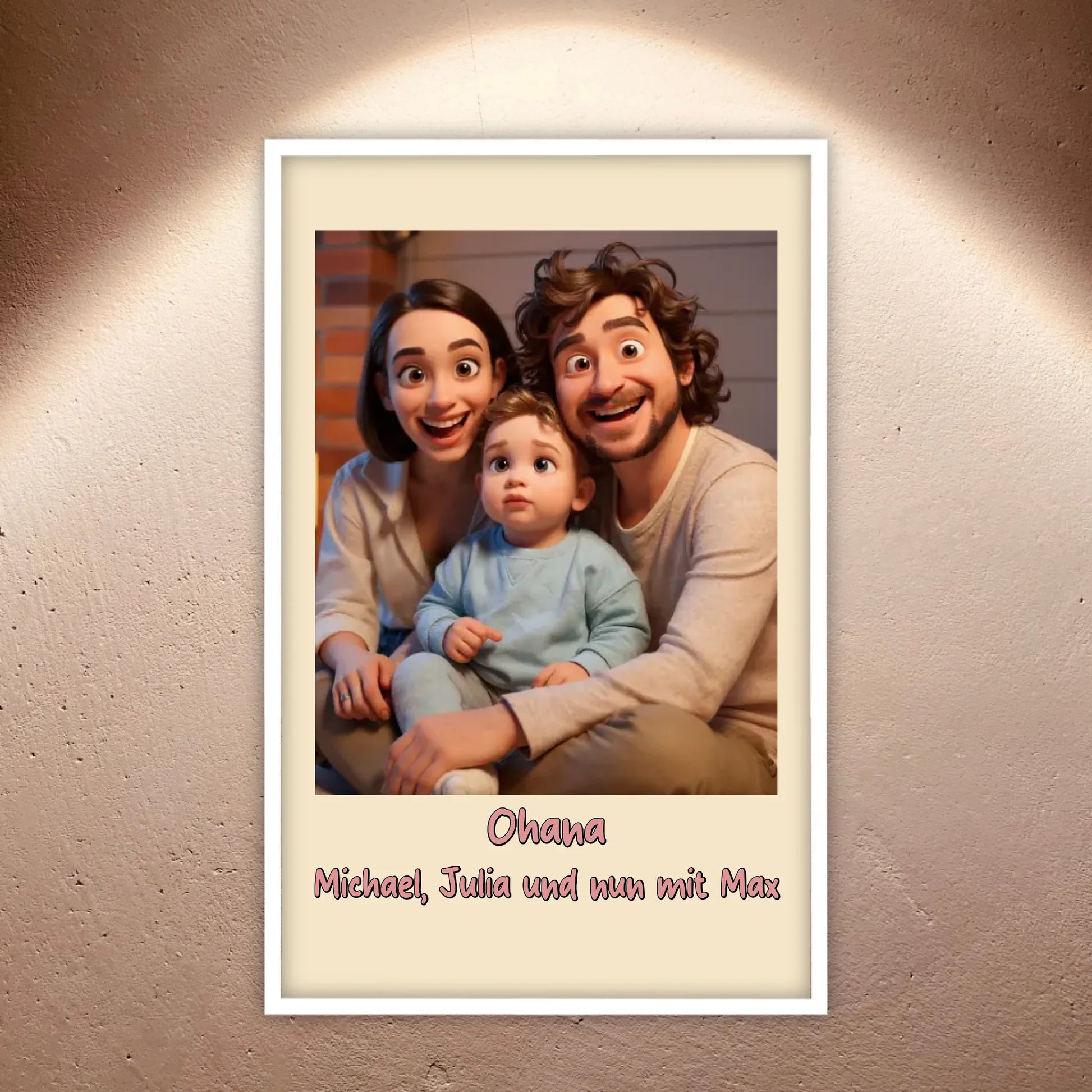 Familien Foto in Cartoon und Zeichentrick - individuelles Poster oder Leinwand | Personalize Palace