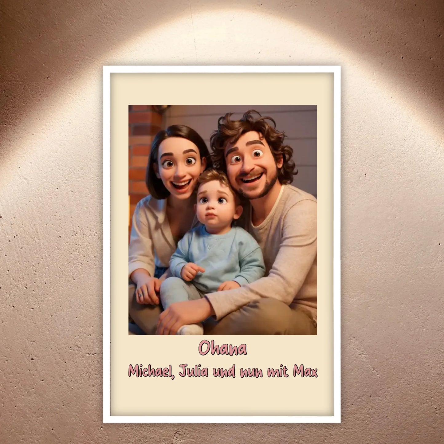 Familien Foto in Cartoon und Zeichentrick - individuelles Poster oder Leinwand | Personalize Palace