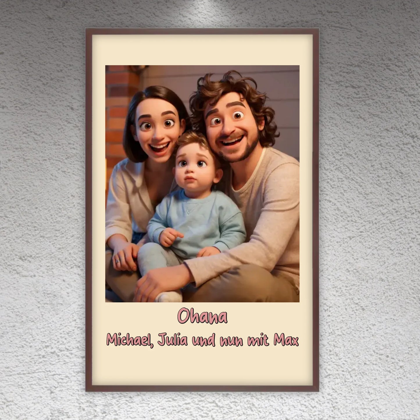 Familien Foto in Cartoon und Zeichentrick - individuelle Leinwand