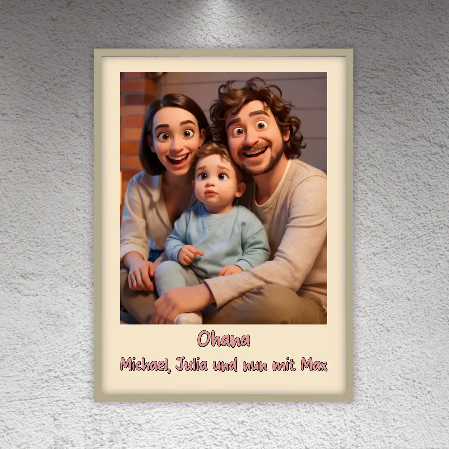 Familien Foto in Cartoon und Zeichentrick - individuelles Poster oder Leinwand
