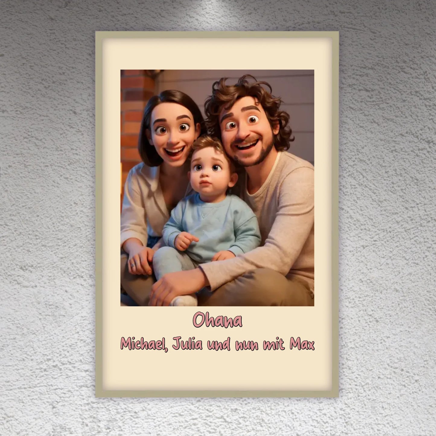 Familien Foto in Cartoon und Zeichentrick - individuelles Poster oder Leinwand