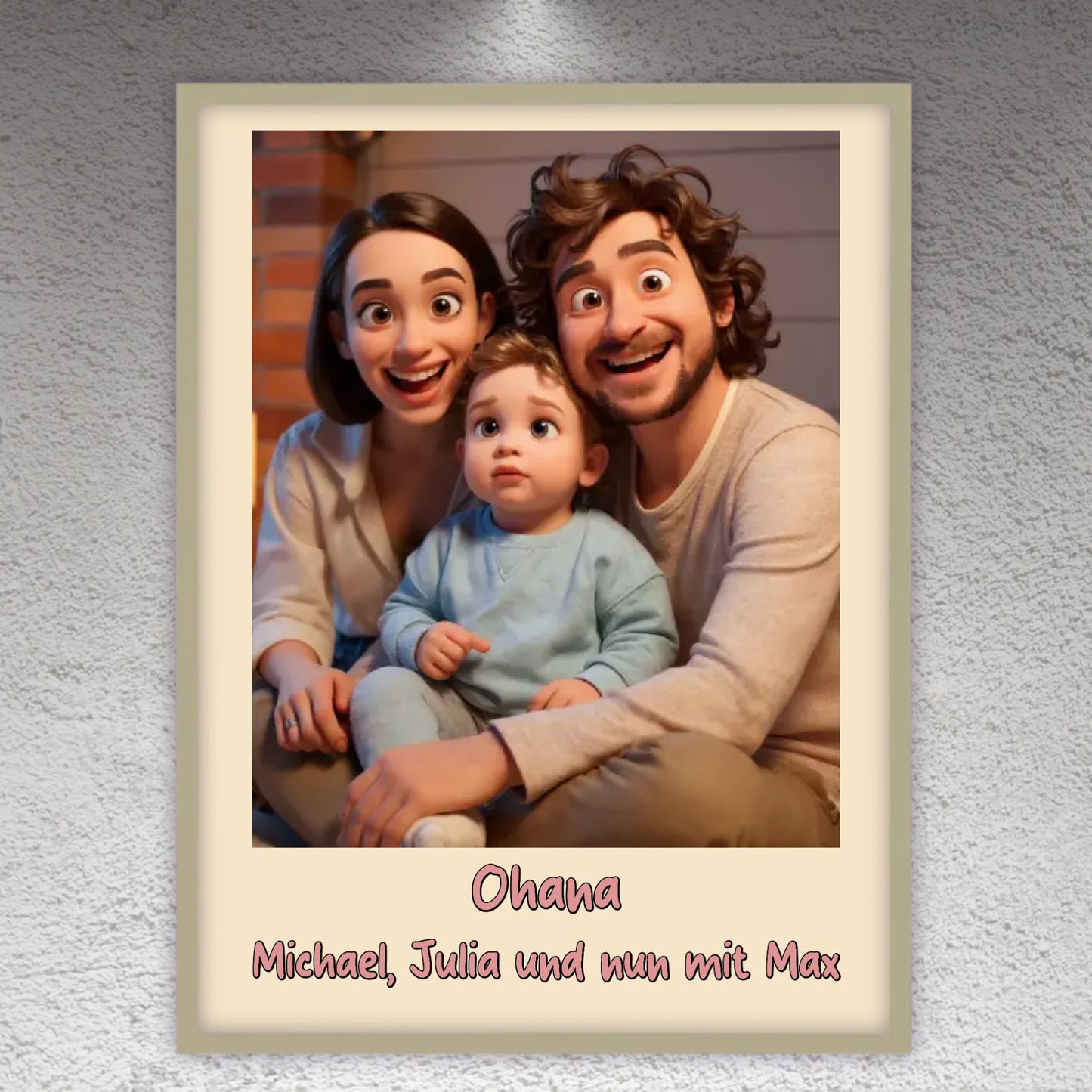 Familien Foto in Cartoon und Zeichentrick - individuelles Poster oder Leinwand