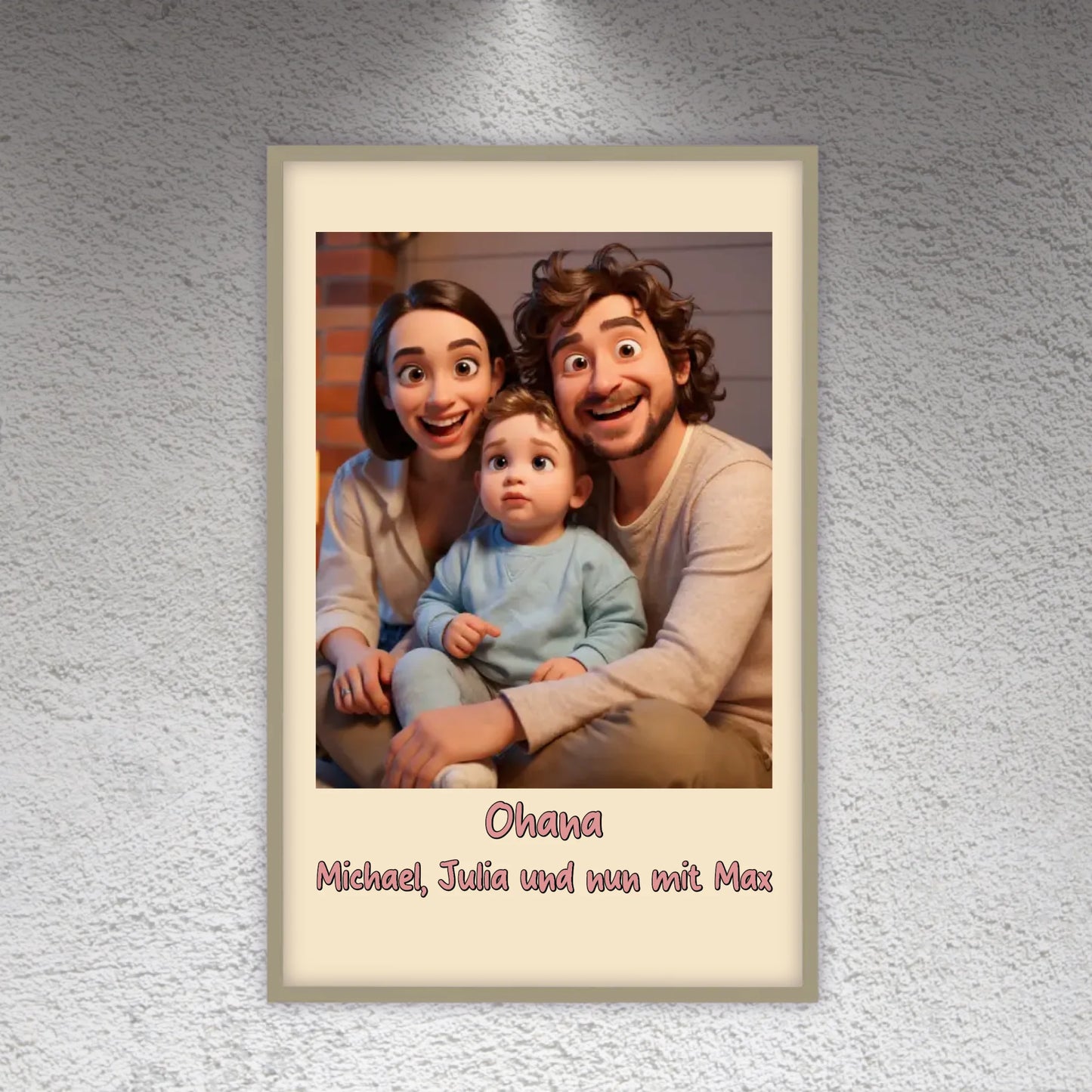 Familien Foto in Cartoon und Zeichentrick - individuelle Leinwand