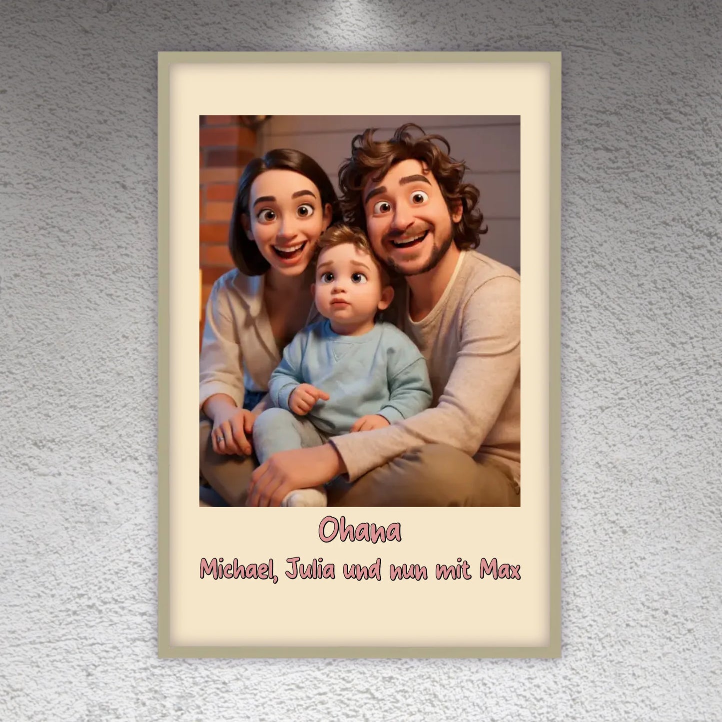 Familien Foto in Cartoon und Zeichentrick - individuelle Leinwand