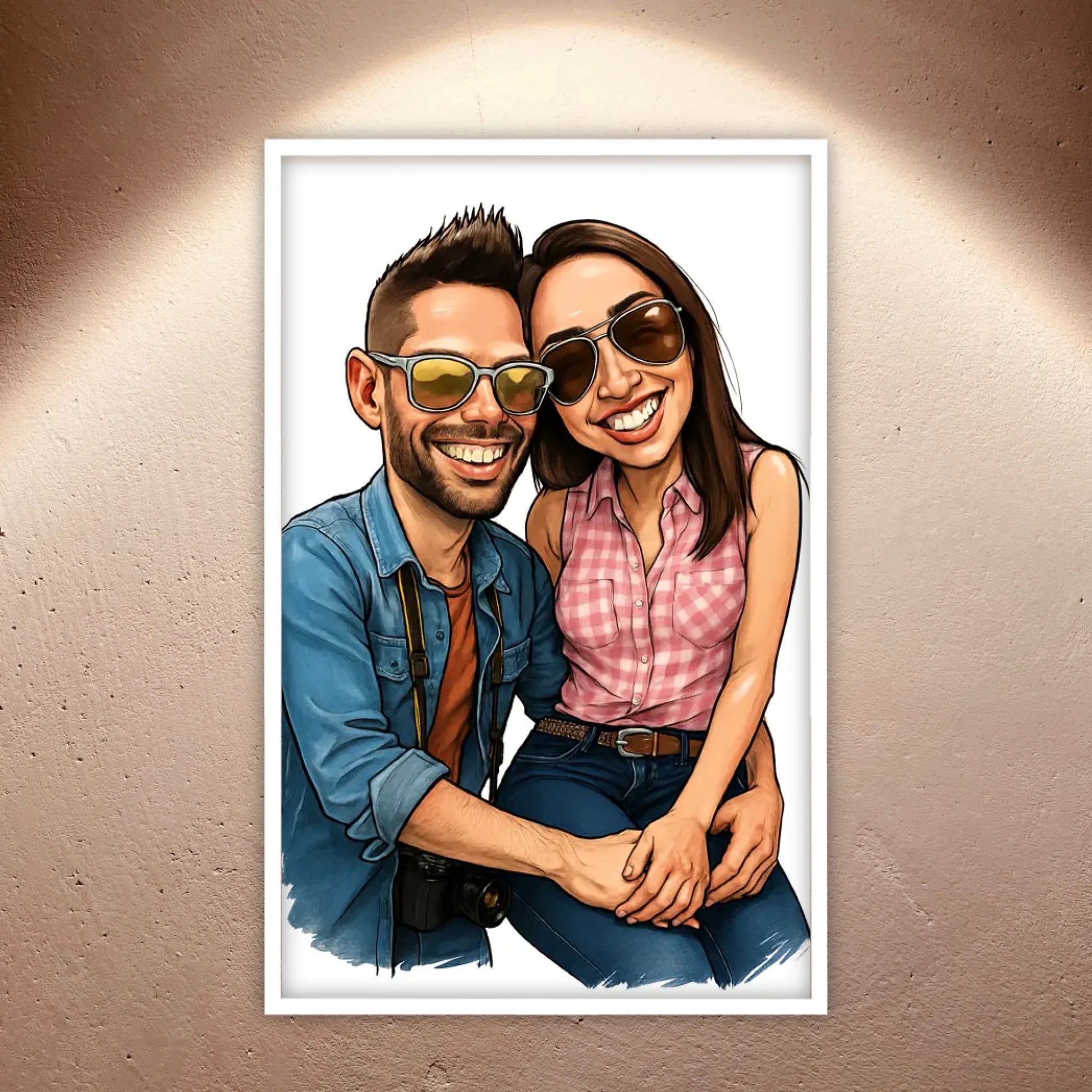Dein Foto als Karikatur - individuelles Poster mit Rahmen | Personalize Palace