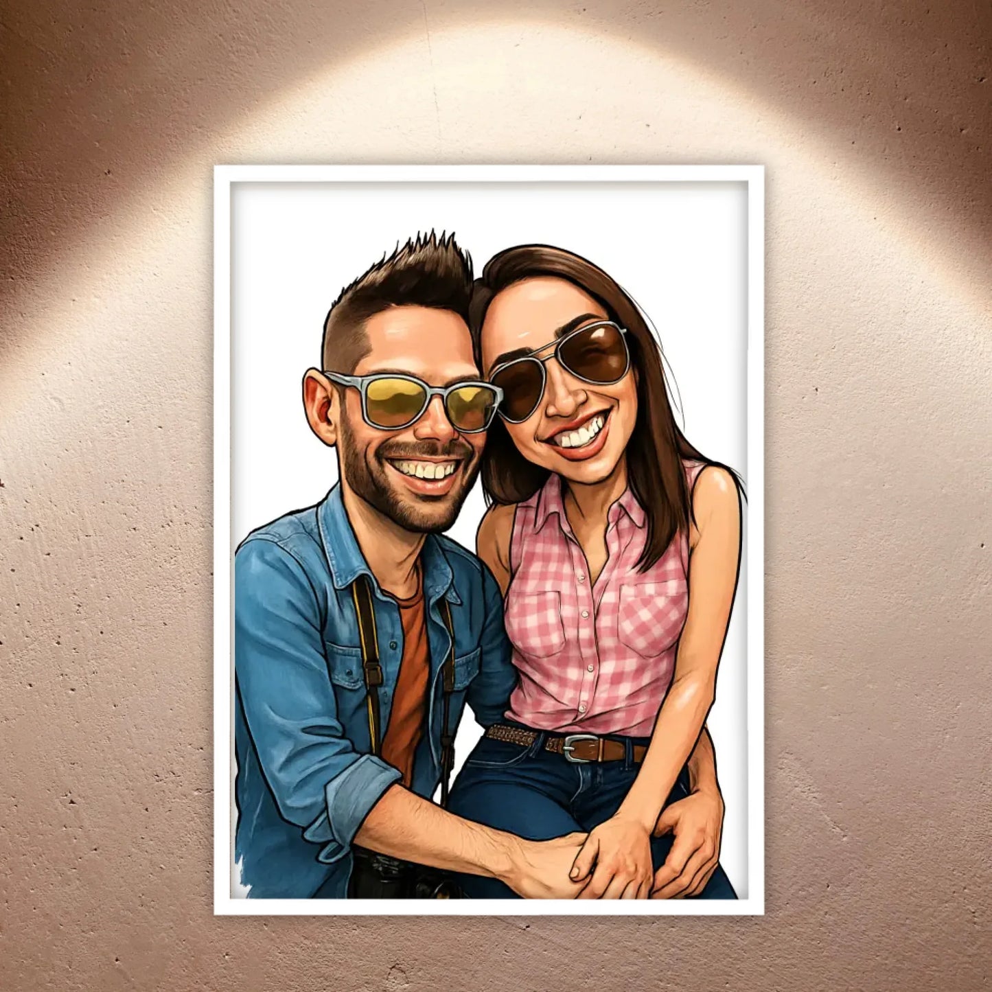 Dein Foto als Karikatur - individuelles Poster mit Rahmen | Personalize Palace