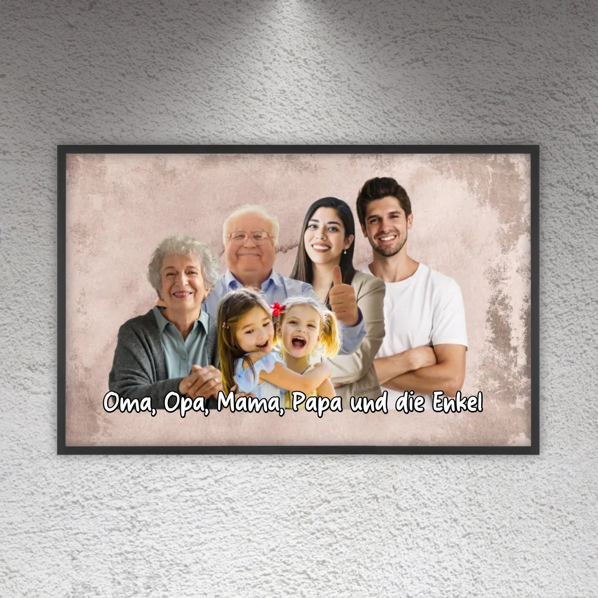 mehrere Personen vereint aus einzelnen Fotos - individuelles Poster mit Galerierahmen | Personalize Palace