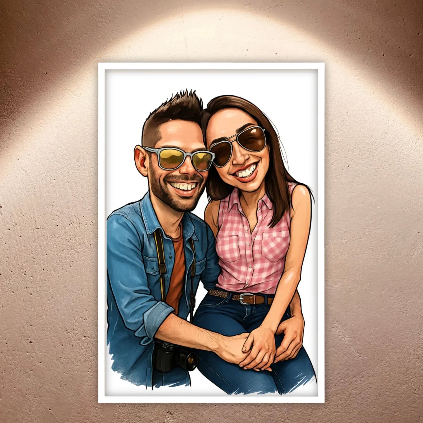 Dein Foto als Karikatur - individuelles Poster mit Rahmen | Personalize Palace