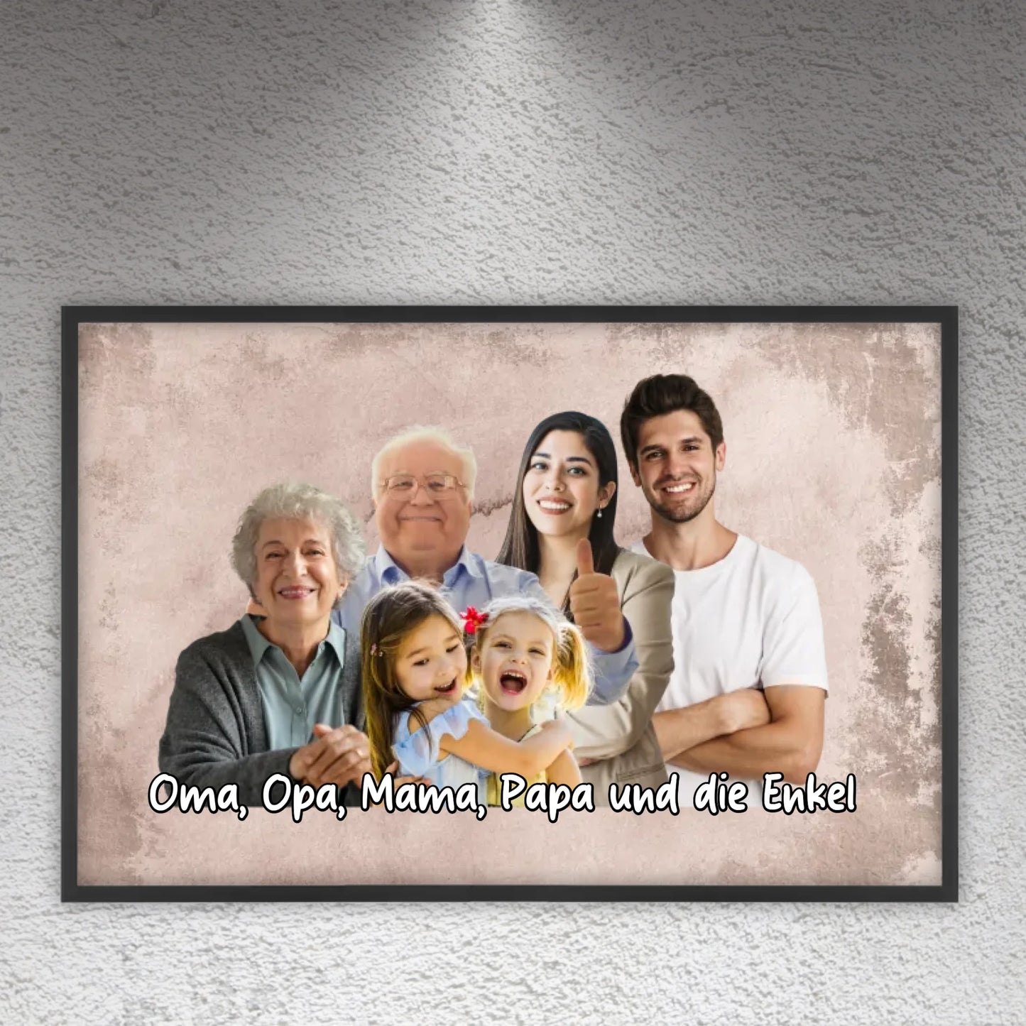 mehrere Personen vereint aus einzelnen Fotos - individuelles Poster mit Galerierahmen | Personalize Palace