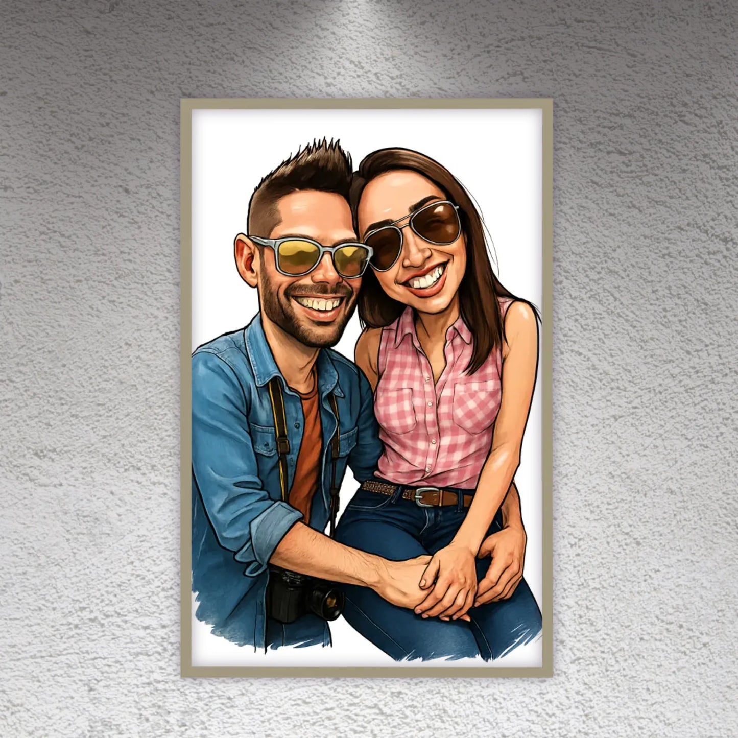 Dein Foto als Karikatur - individuelles Poster mit Rahmen