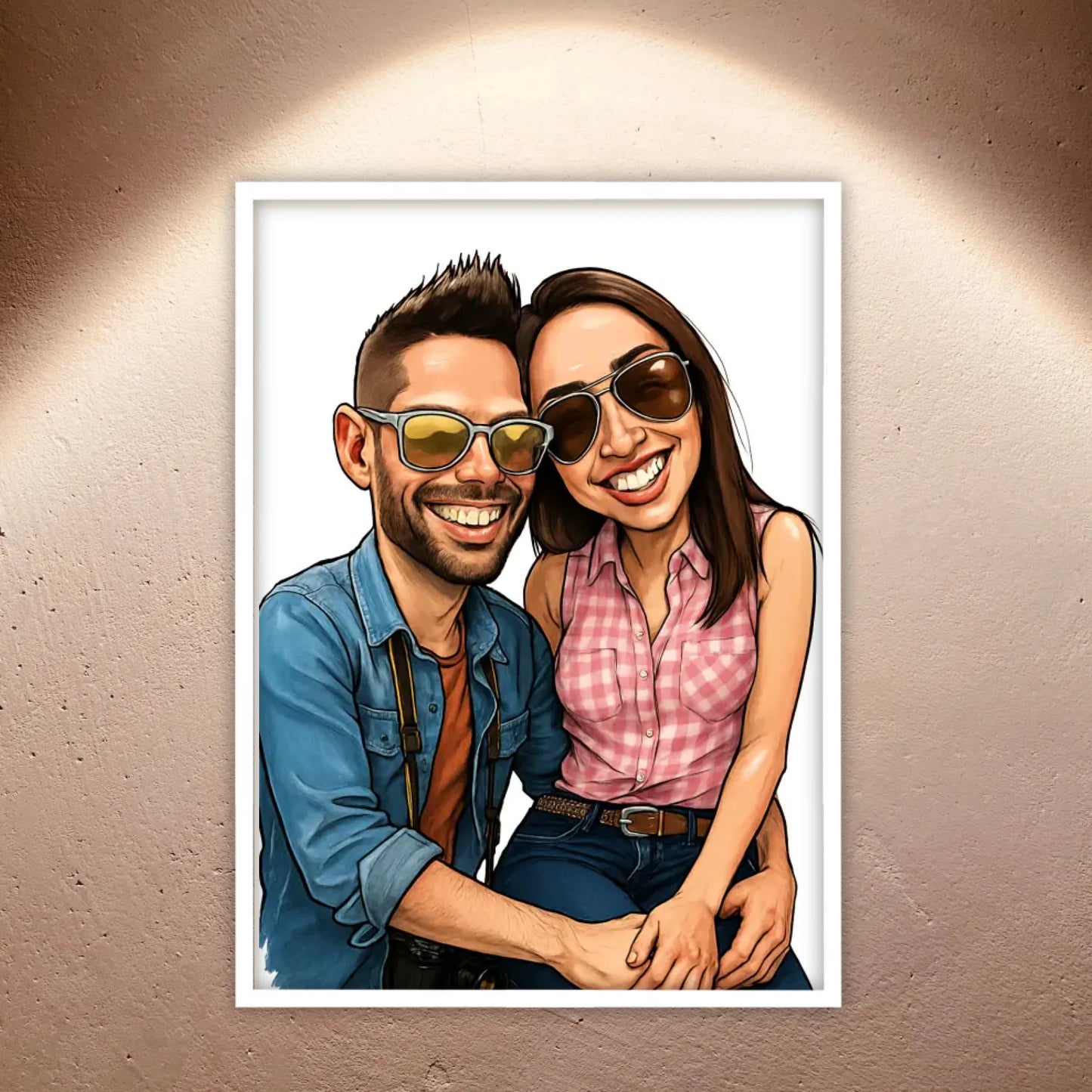 Deine Familie als Karikatur - individuelles Poster mit Rahmen | Personalize Palace