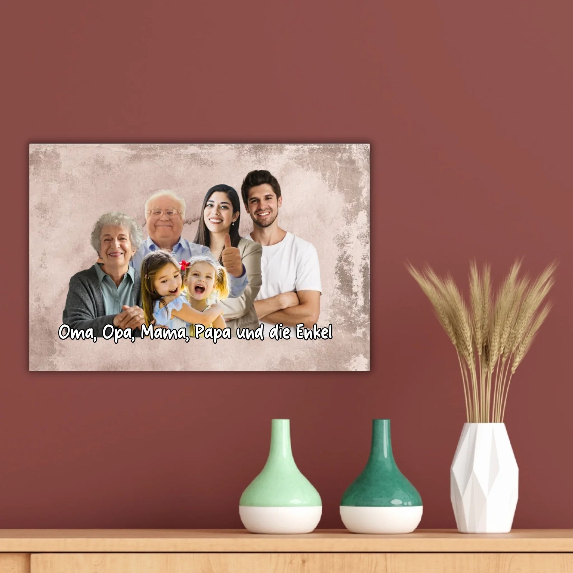 mehrere Personen vereint aus einzelnen Fotos - individuelles Poster mit Galerierahmen | Personalize Palace