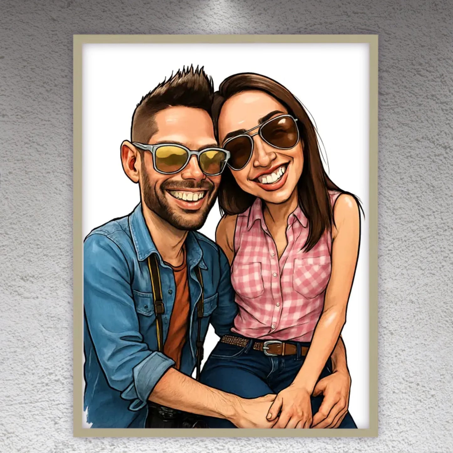 Deine Familie als Karikatur - individuelles Poster mit Rahmen | Personalize Palace