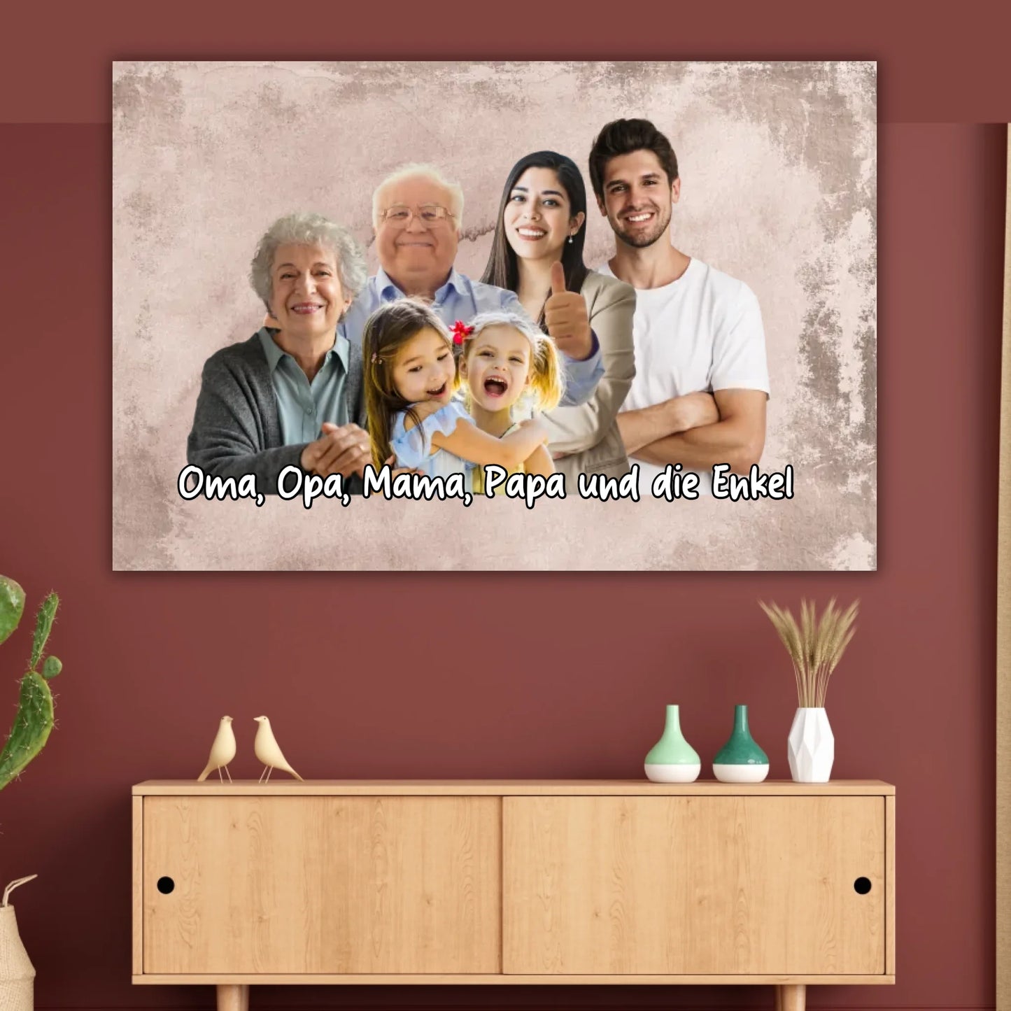 mehrere Personen vereint aus einzelnen Fotos - individuelles Poster mit Galerierahmen