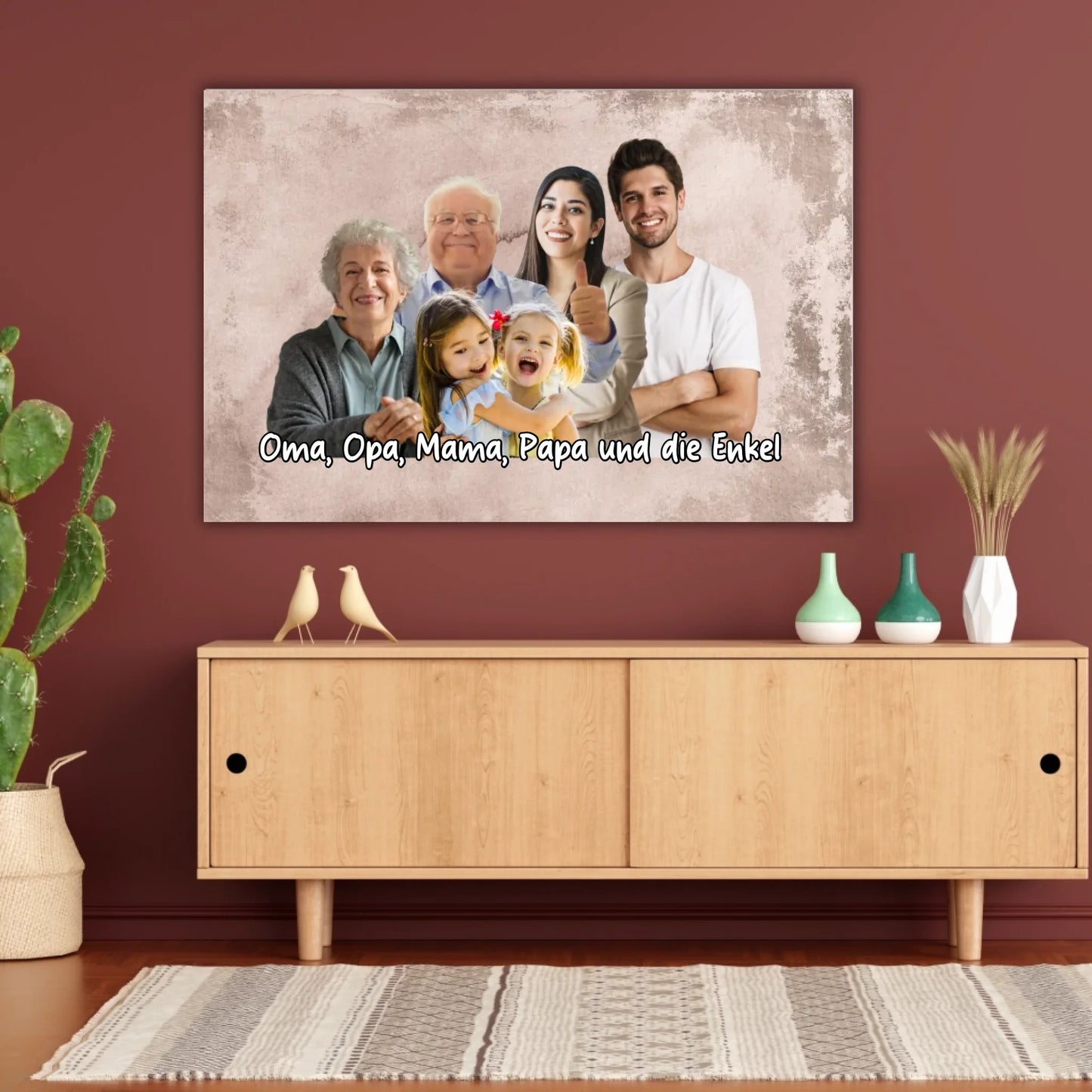 mehrere Personen vereint aus einzelnen Fotos - individuelles Poster mit Galerierahmen