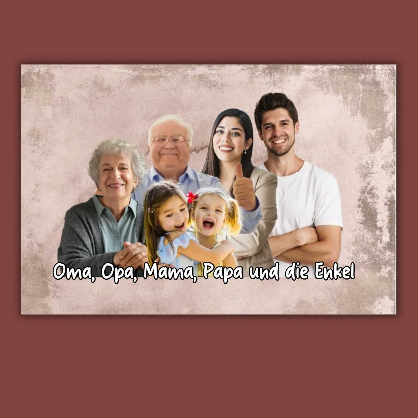 mehrere Personen vereint aus einzelnen Fotos - individuelles Poster mit Galerierahmen