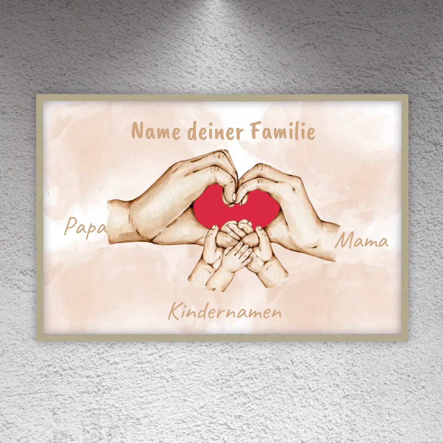 Herzhände "Familie"- Individuelle Leinwand