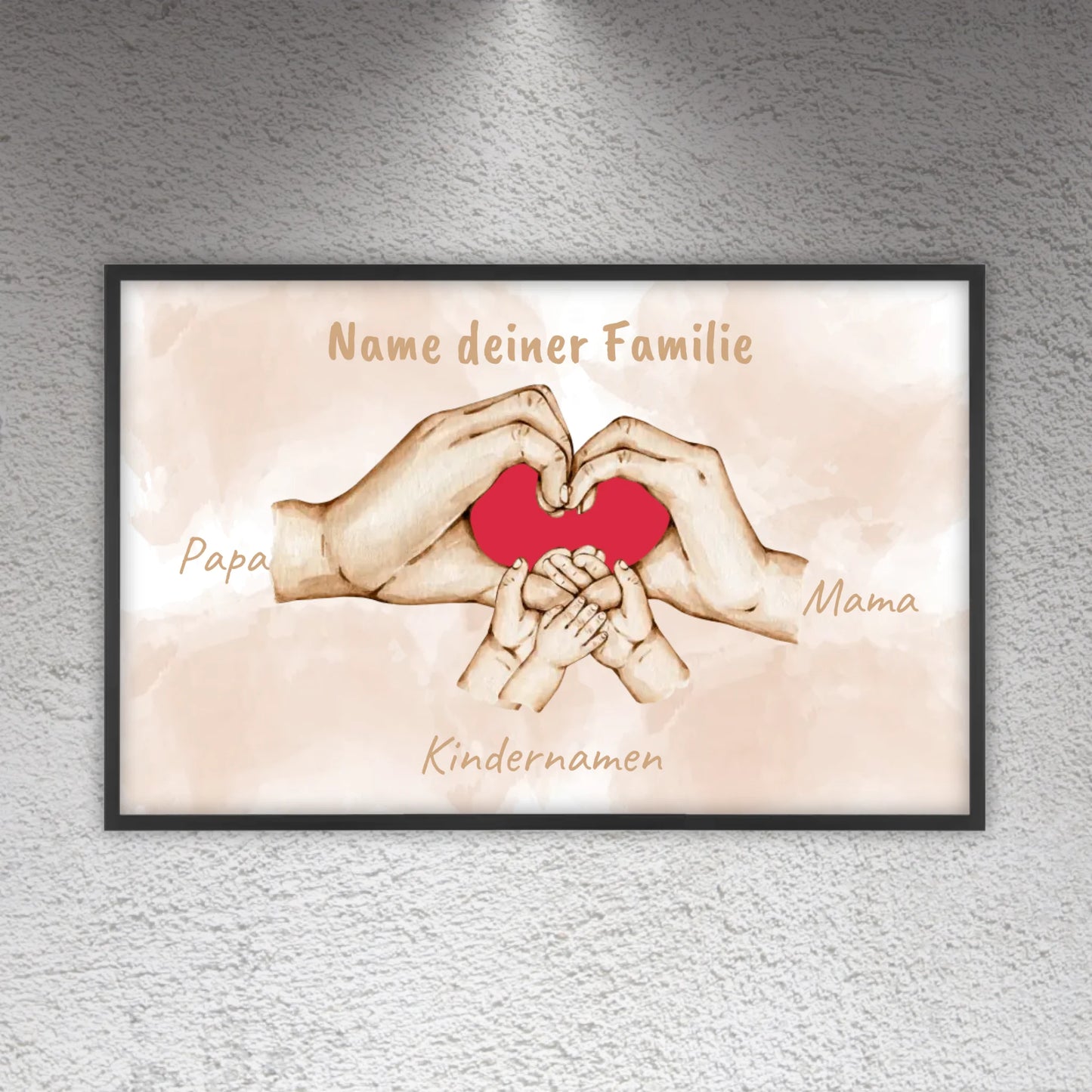 Herzhände "Familie"- Individuelle Leinwand