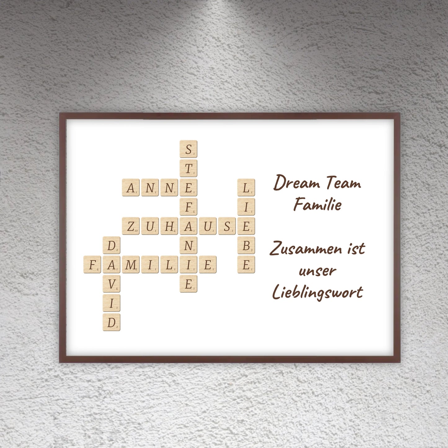 Familien Scrabble - individuelle Poster mit Galerierahmen oder als Leinwand