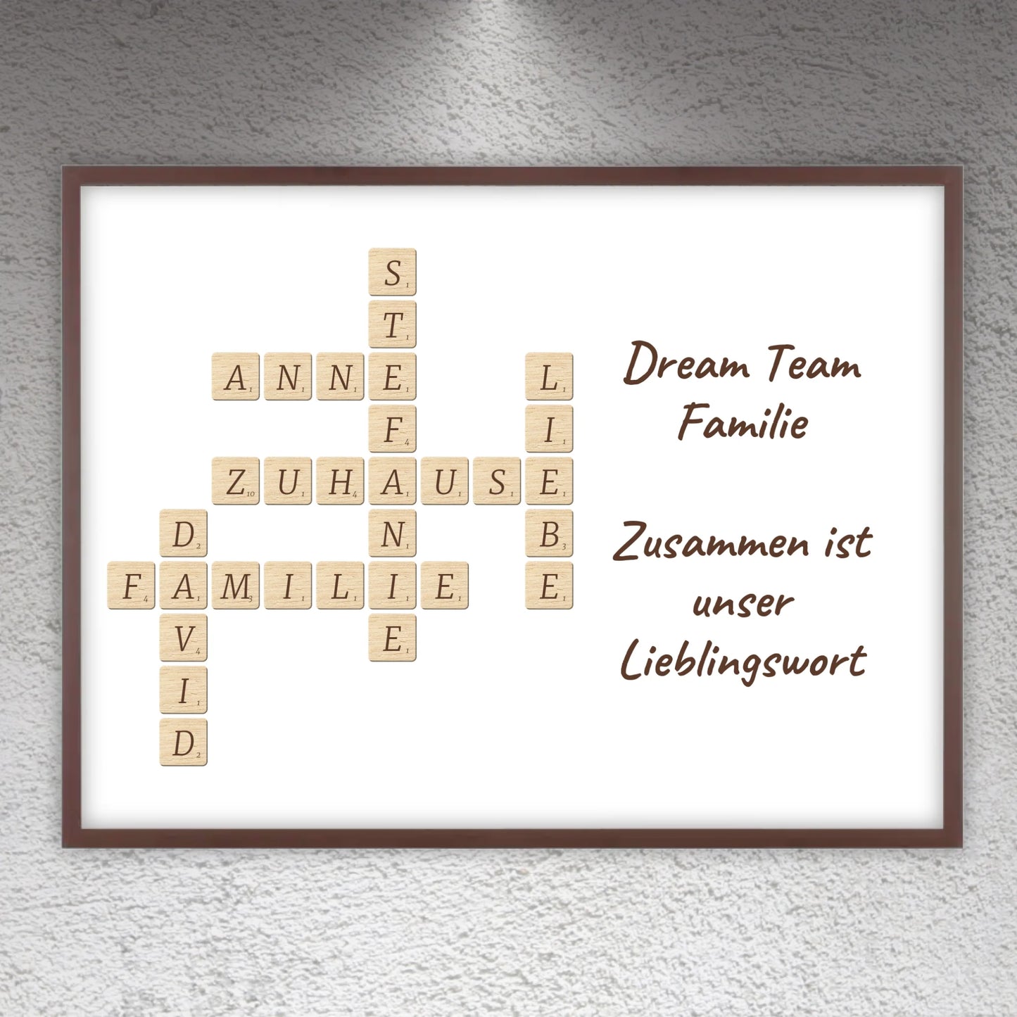 Familien Scrabble - individuelle Poster mit Galerierahmen oder als Leinwand