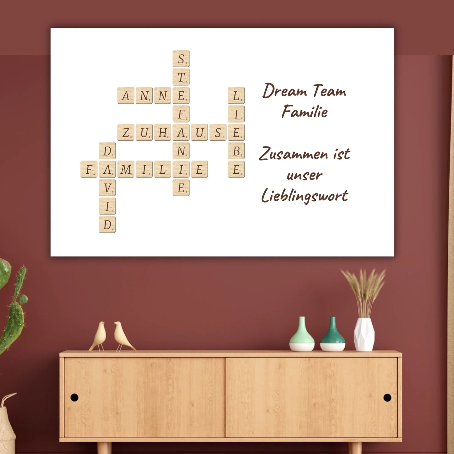 Familien Scrabble - individuelle Poster mit Galerierahmen oder als Leinwand