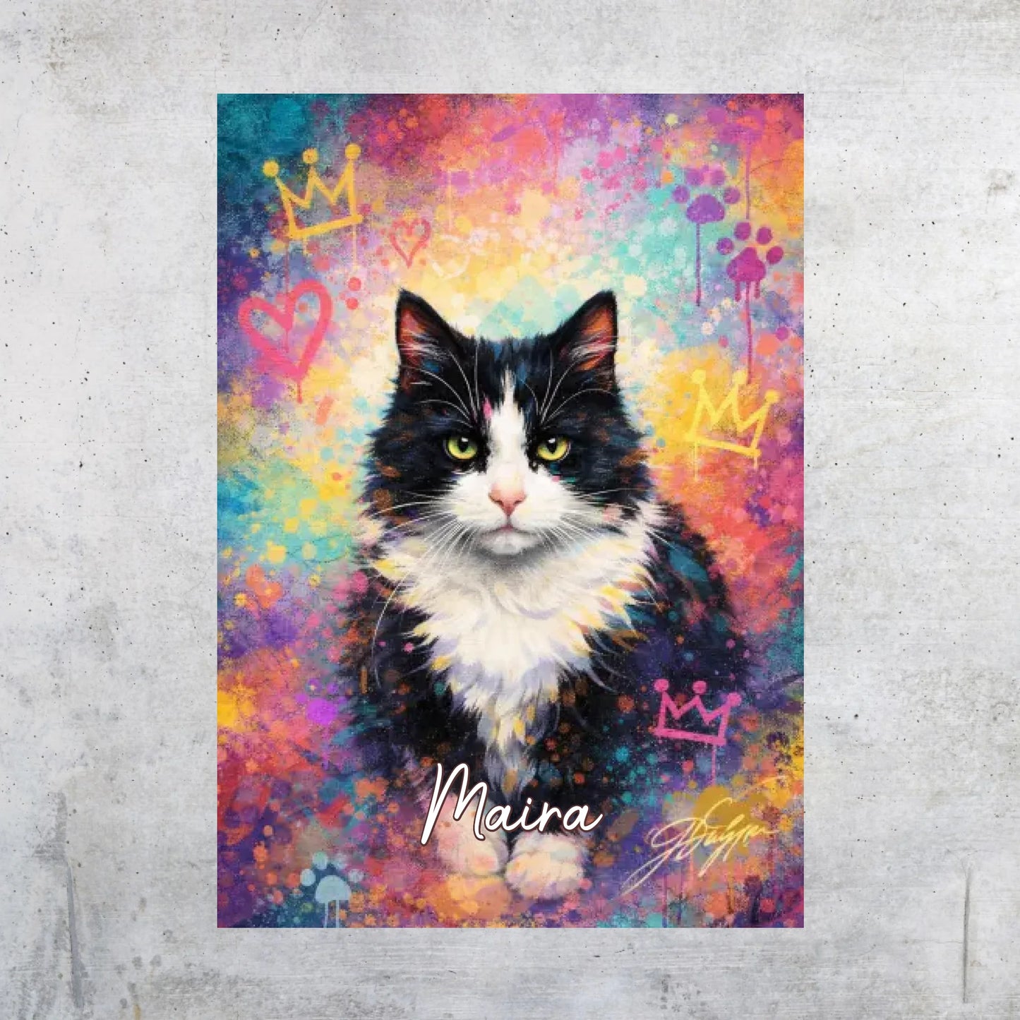 Personalisiertes Katzen Poster - Graffiti, Streetart, Pop-Art