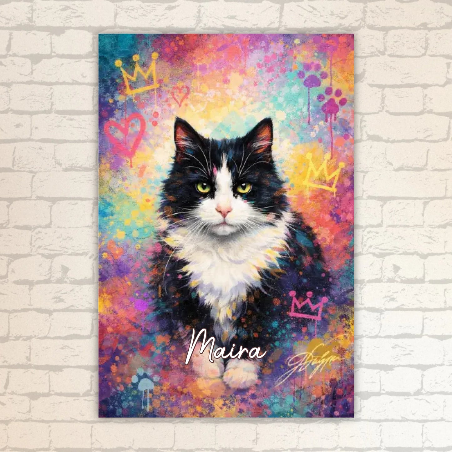 Personalisiertes Katzen Poster - Graffiti, Streetart, Pop-Art
