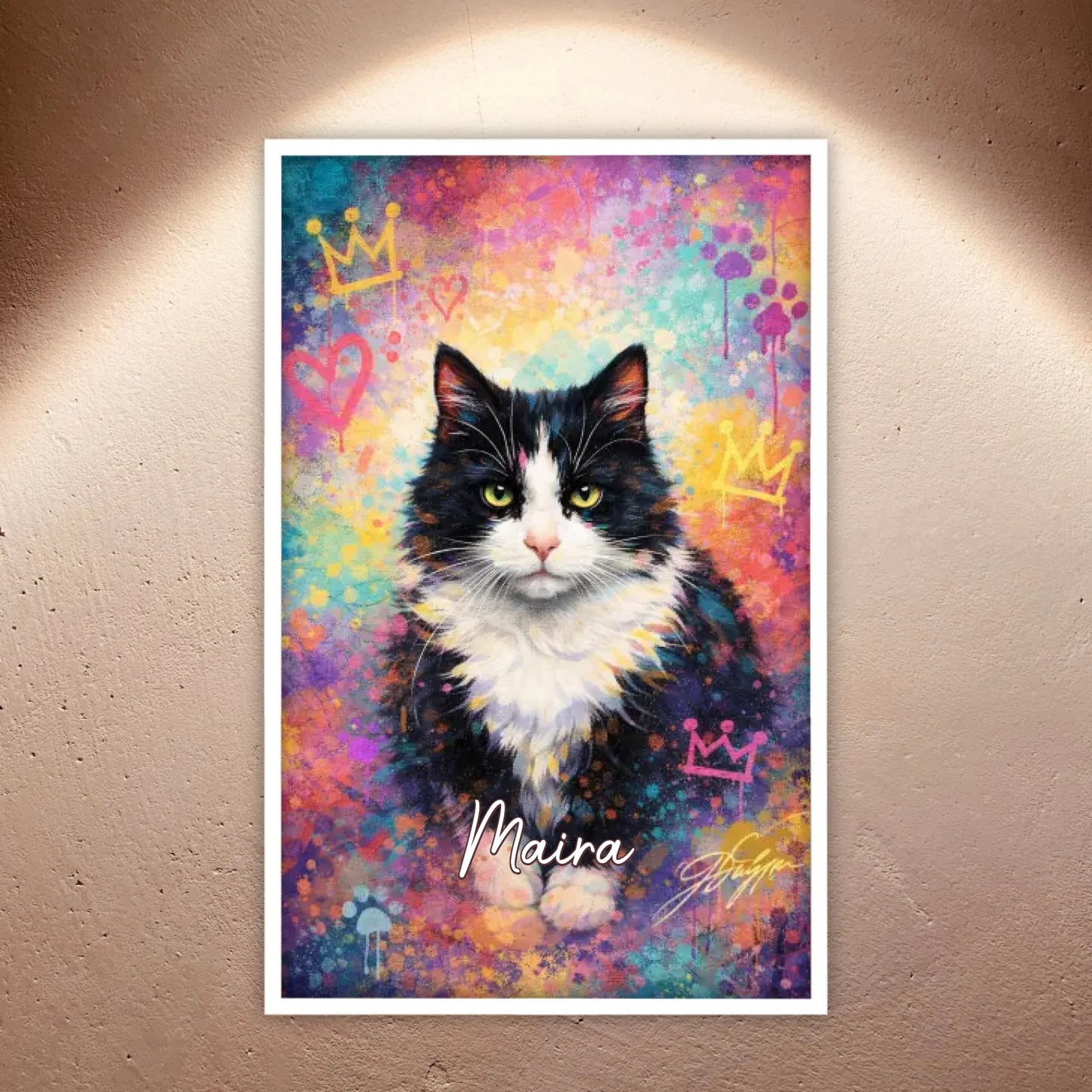 Personalisiertes Katzen Poster - Graffiti, Streetart, Pop-Art