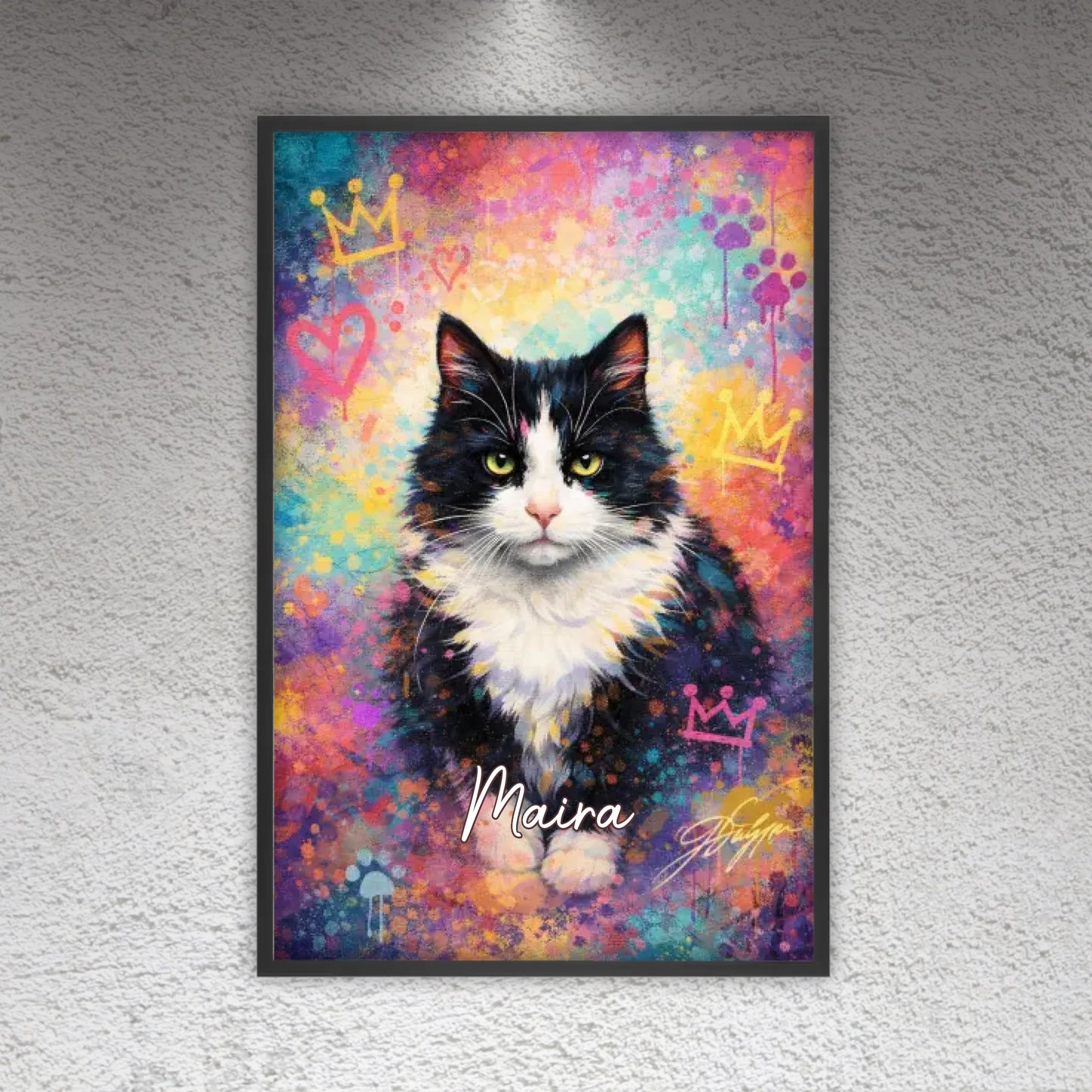 Personalisiertes Katzen Poster - Graffiti, Streetart, Pop-Art