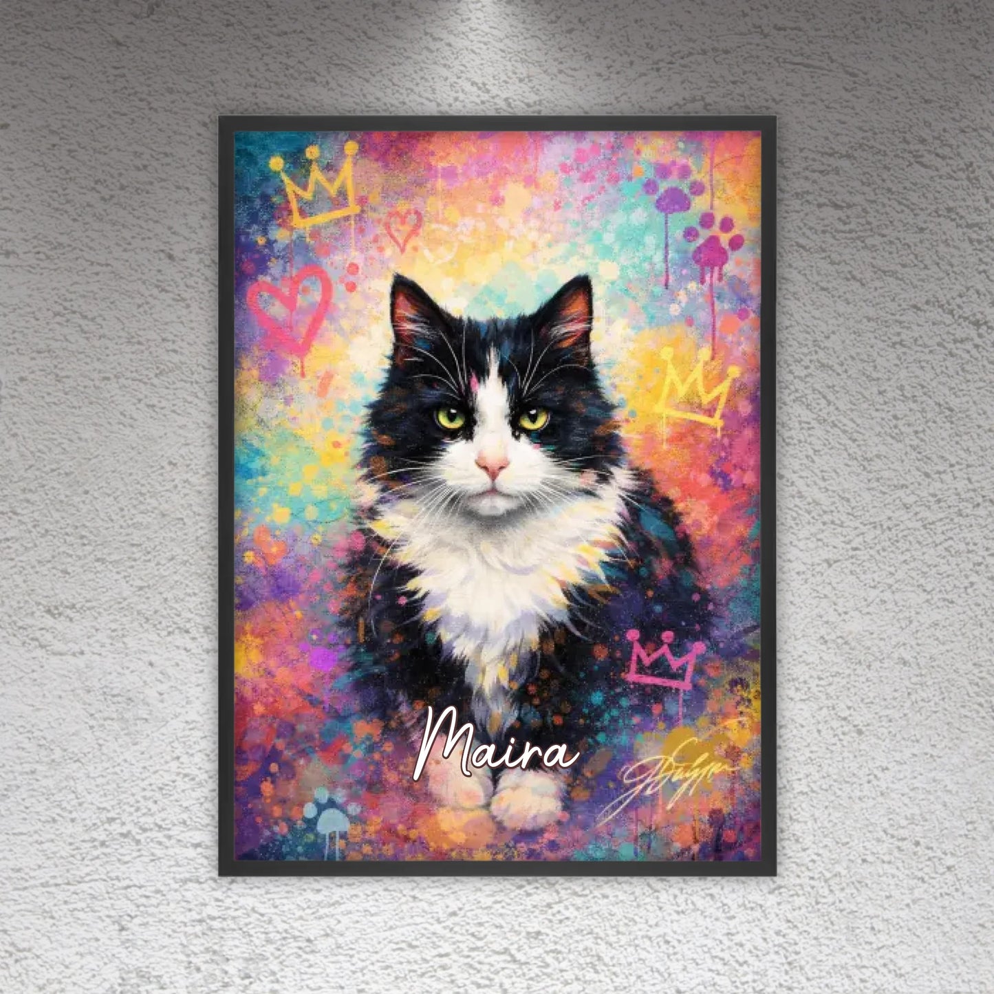 Personalisiertes Katzen Poster - Graffiti, Streetart, Pop-Art