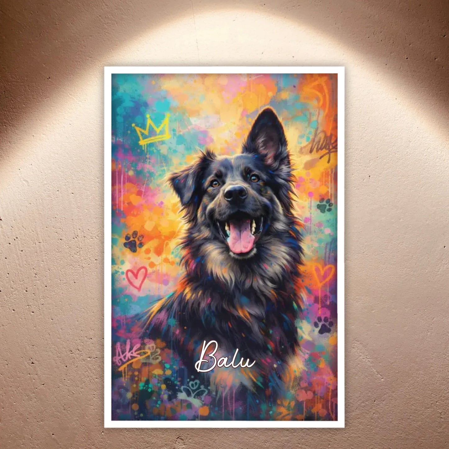 Personalisierte Hunde Poster - Graffiti, Streetart, Pop-Art