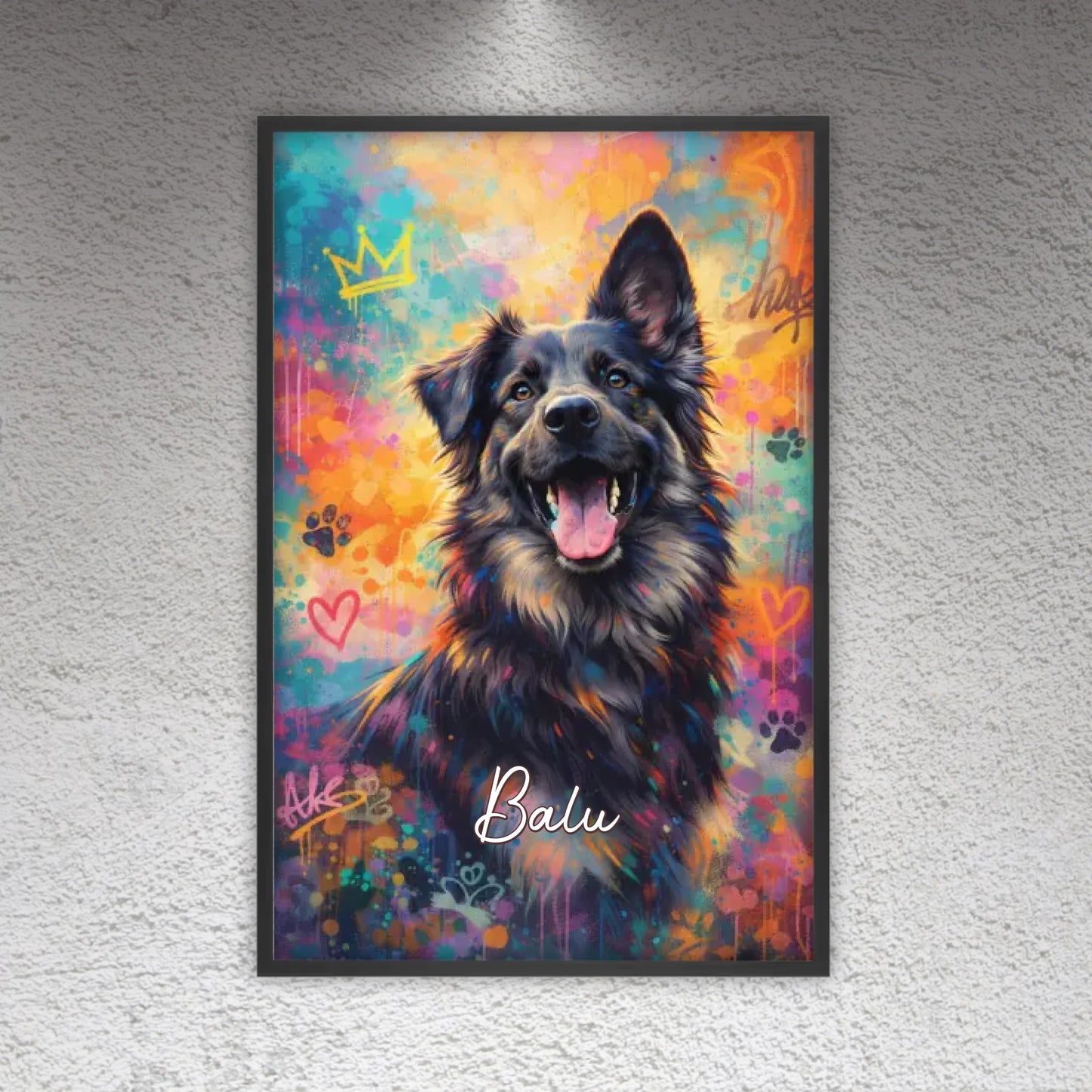 Personalisierte Hunde Poster - Graffiti, Streetart, Pop-Art