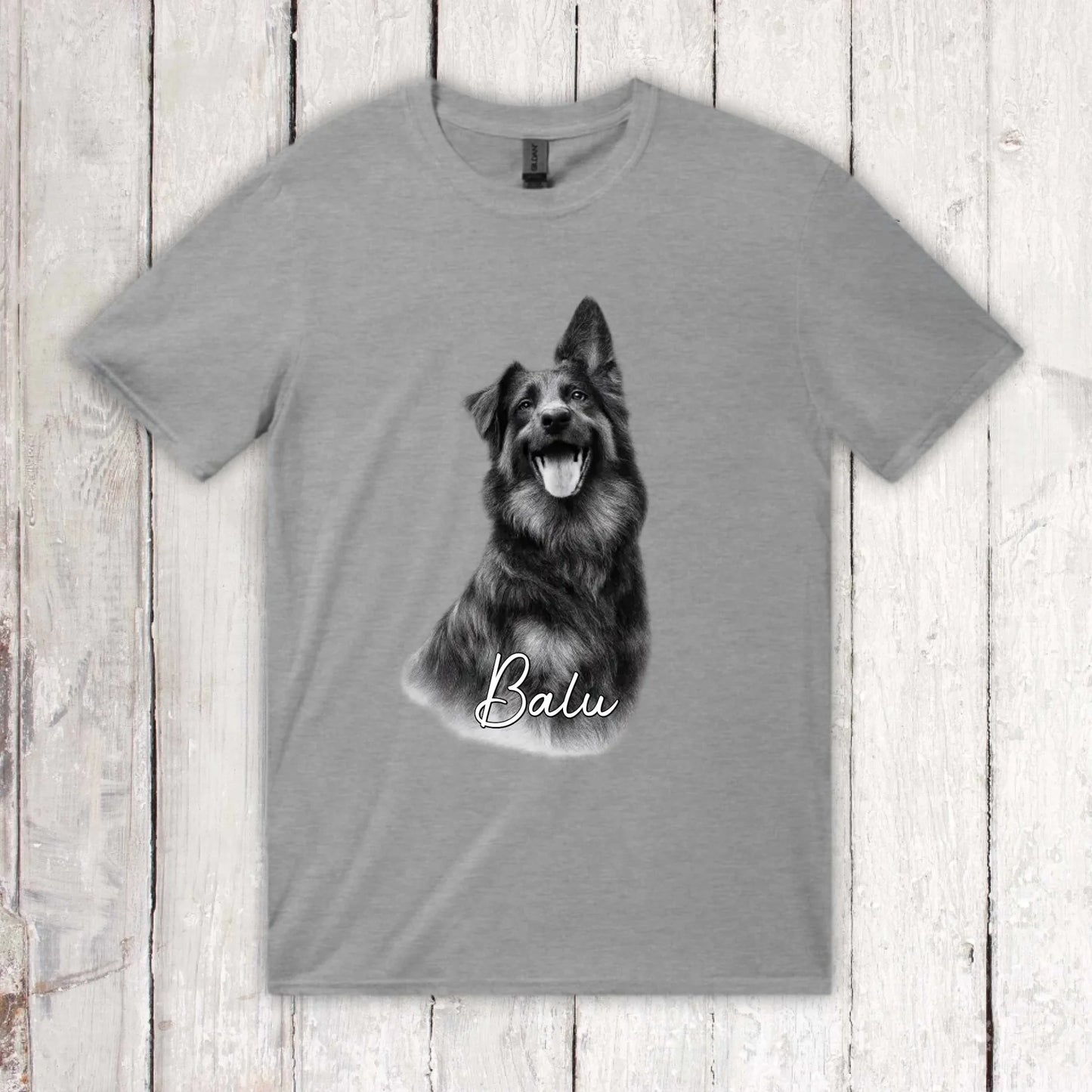 Personalisiertes T-Shirt RETRO Hundefoto mit Name | Personalize Palace