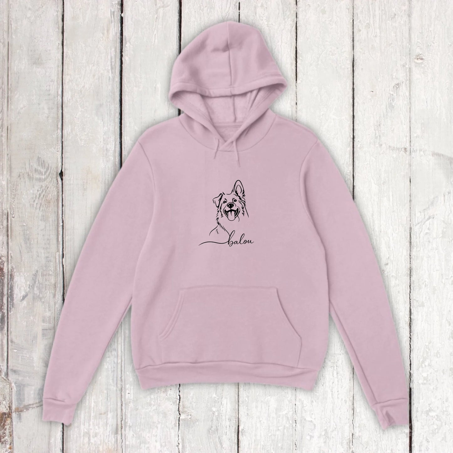 Personalisiertes T-Shirt Linie Porträt von deinem Hund mit Name | Personalize Palace