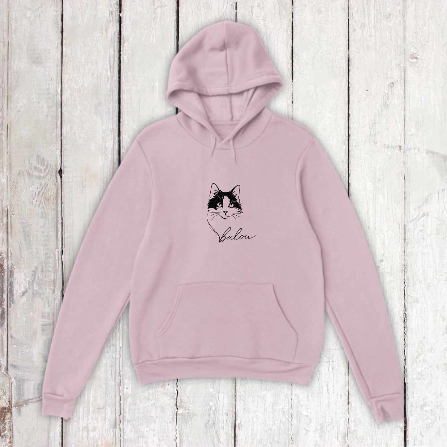 Personalisiertes T-Shirt Linie Porträt von deiner Katze mit Name | Personalize Palace