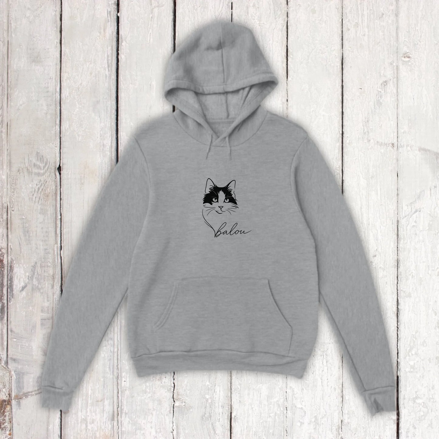 Personalisiertes T-Shirt Linie Porträt von deiner Katze mit Name