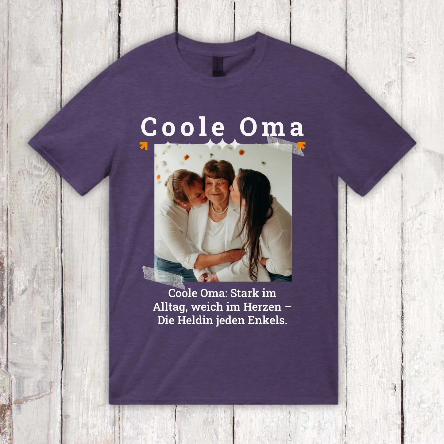Personalisiertes T-Shirt Coole Oma mit Foto, Name und Text | Personalize Palace