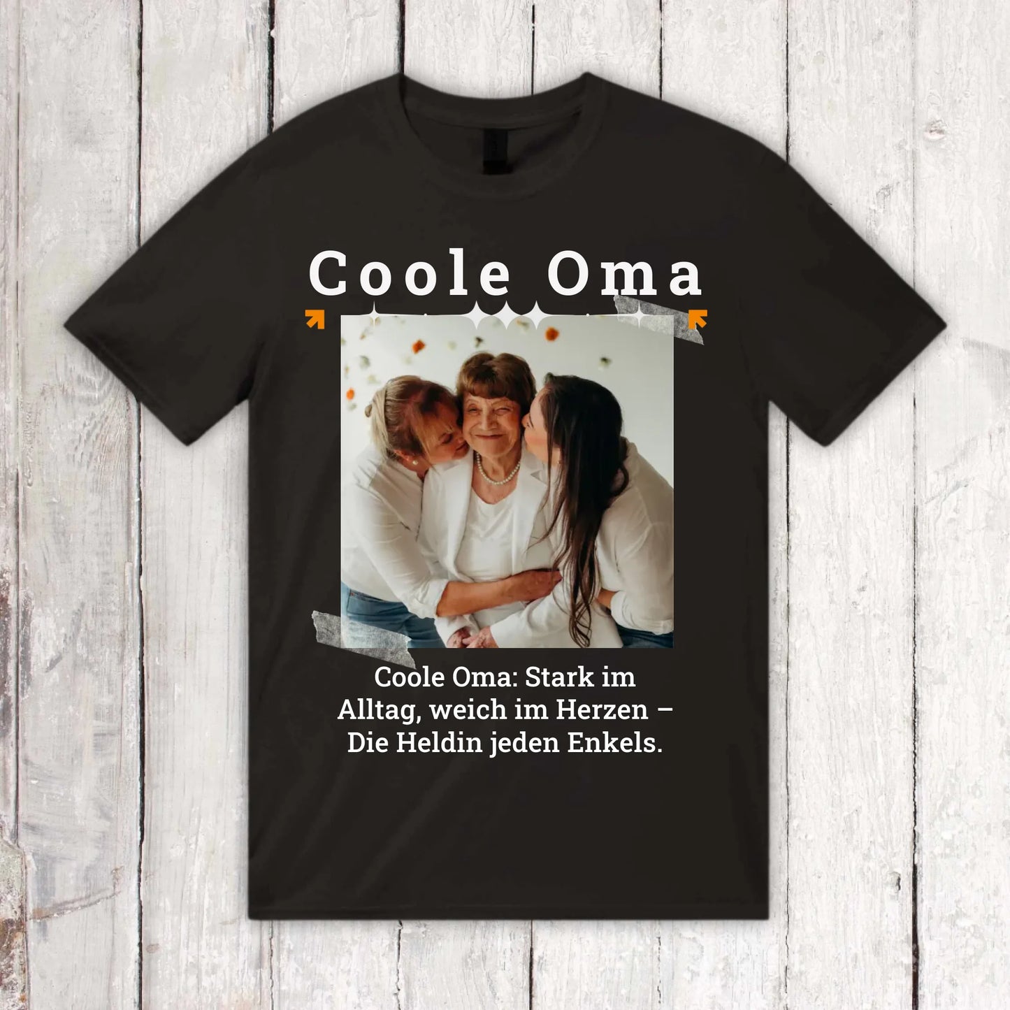 Personalisiertes T-Shirt Coole Oma mit Foto, Name und Text | Personalize Palace
