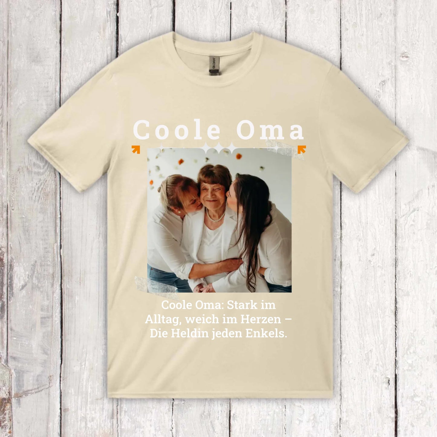 Personalisiertes T-Shirt Coole Oma mit Foto, Name und Text | Personalize Palace