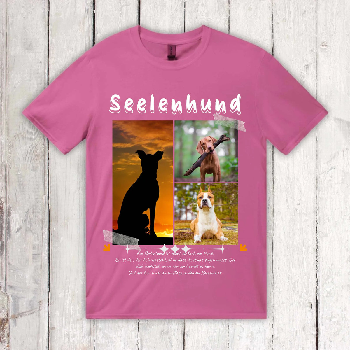 Seelenhund mit Foto und Text - individuelles T-Shirt