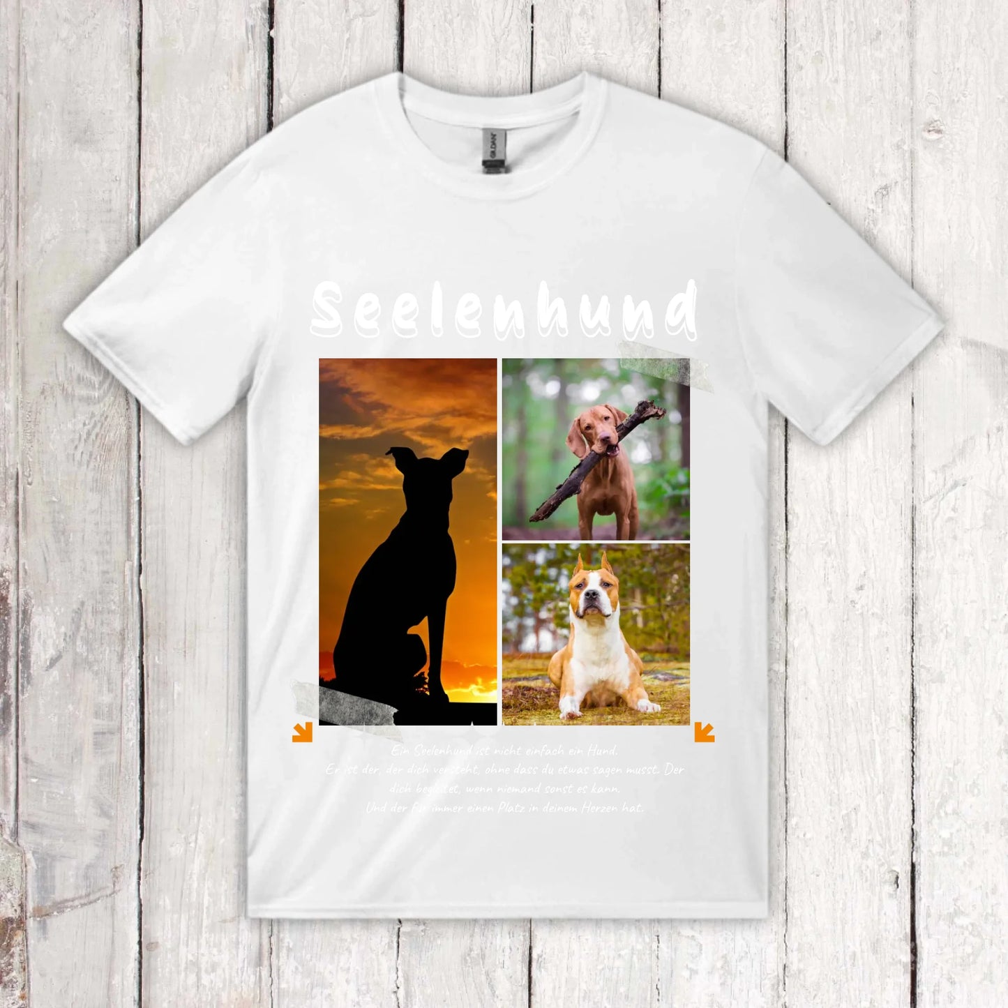 Seelenhund mit Foto und Text - individuelles T-Shirt