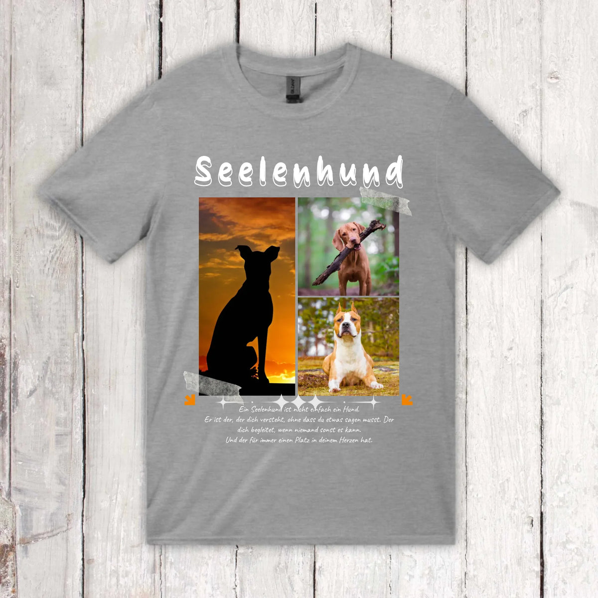 Seelenhund mit Foto und Text - individuelles T-Shirt | Personalize Palace