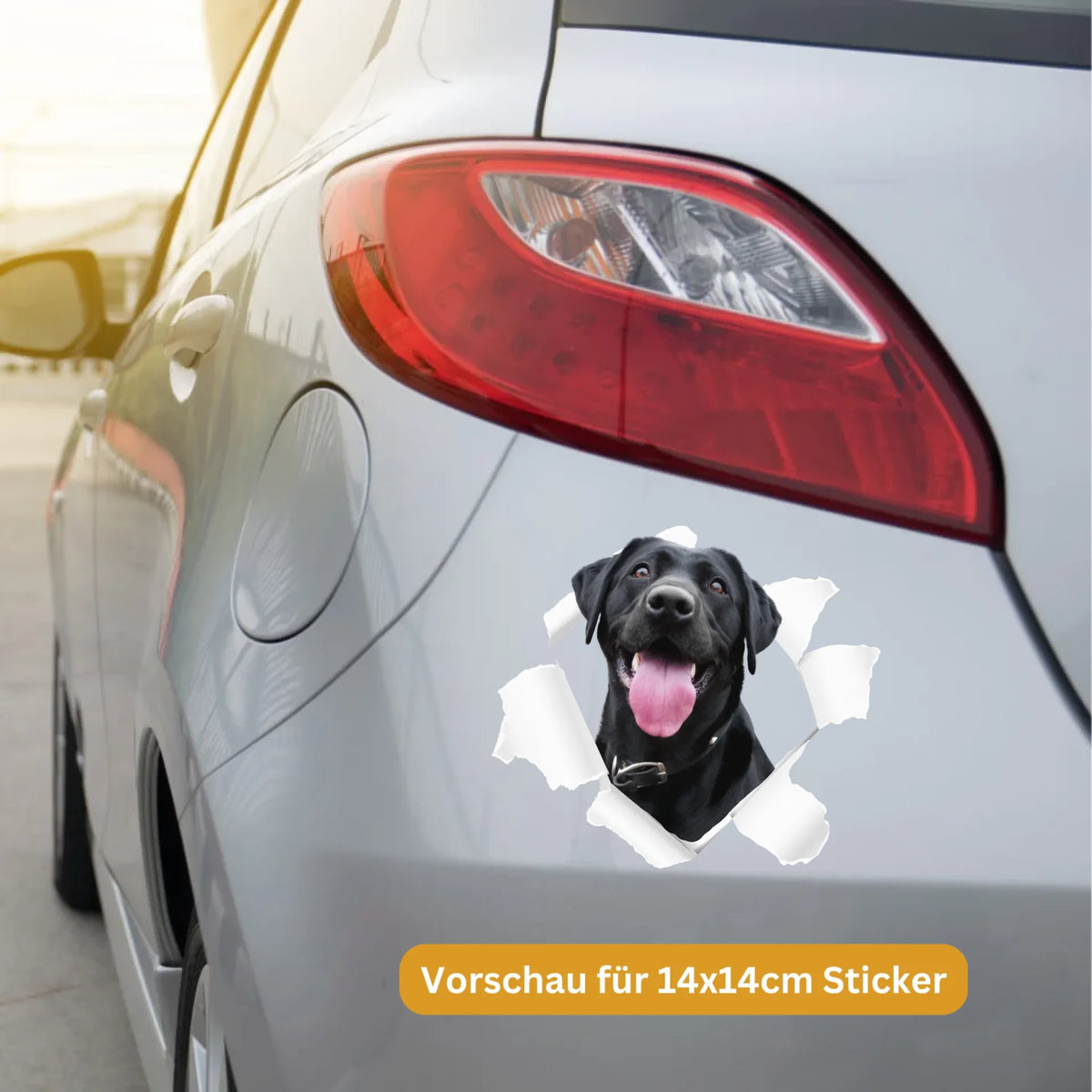 Haustier Foto, Tier an Board als Cartoon oder Zeichentrick - Individueller Autoaufkleber | Personalize Palace