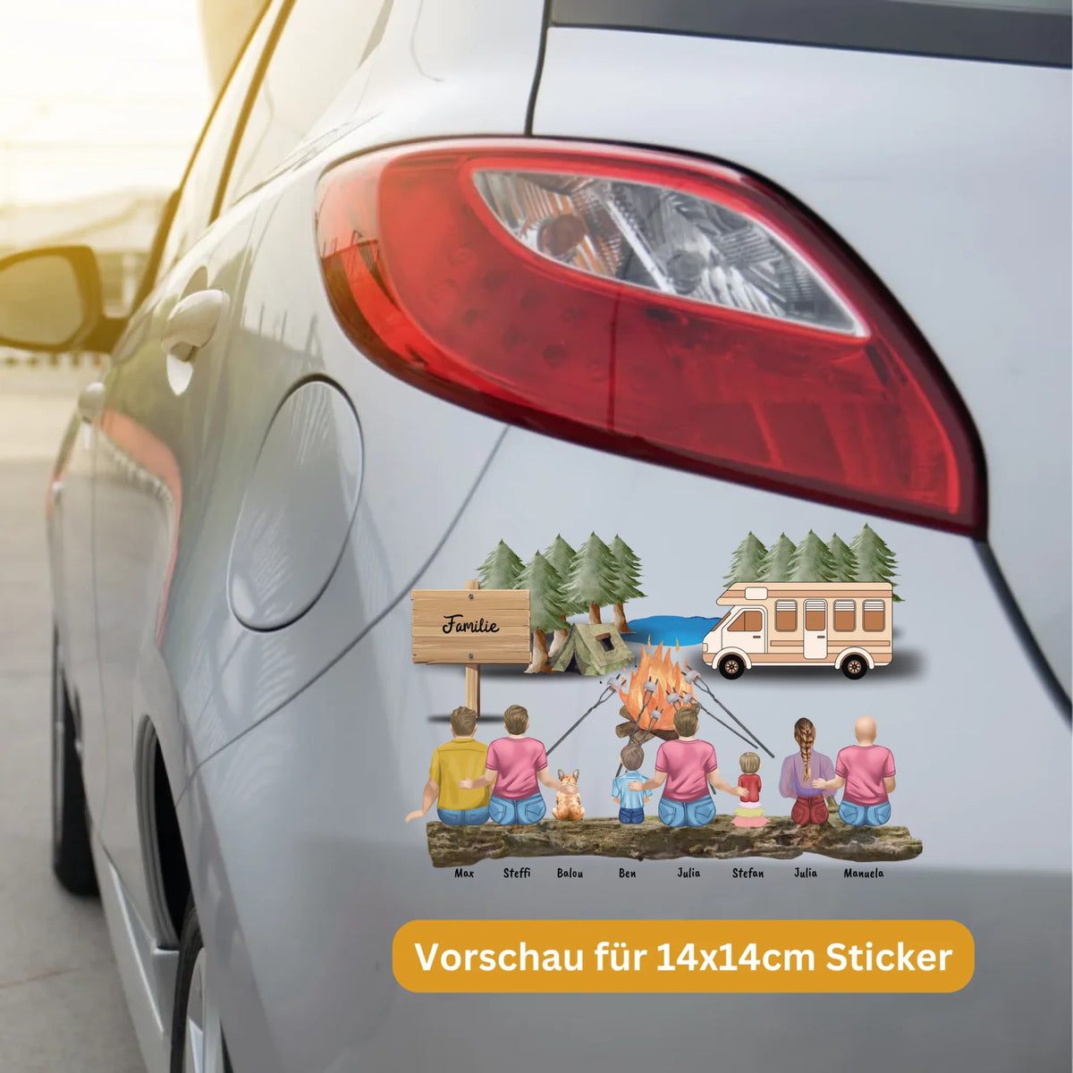 Familie "Wer fährt mit?" Aufkleber - individueller Sticker oder Autoaufkleber | Personalize Palace
