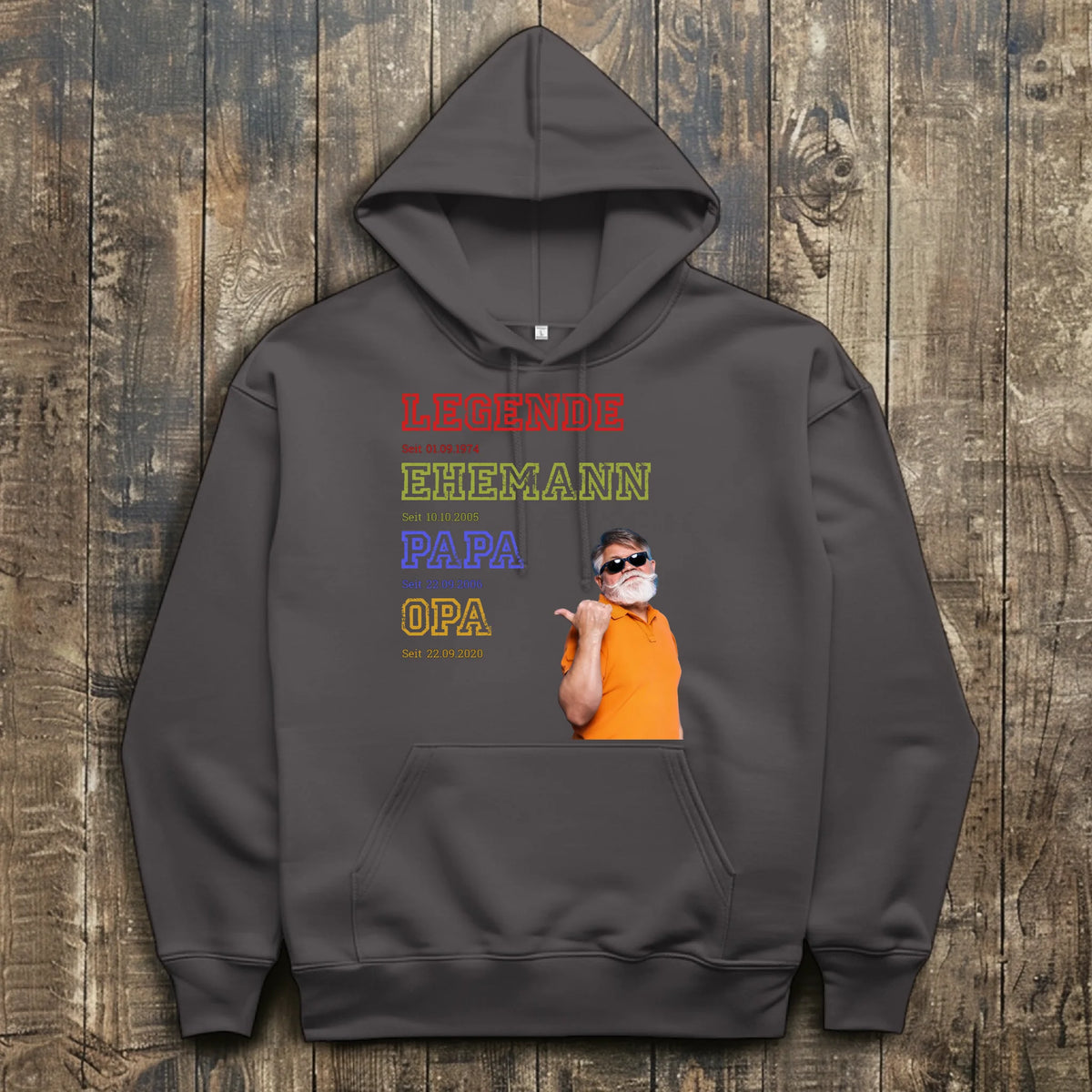front_Charcoal (Heather)_The Walking Dad - individueller Hoodie_mockup